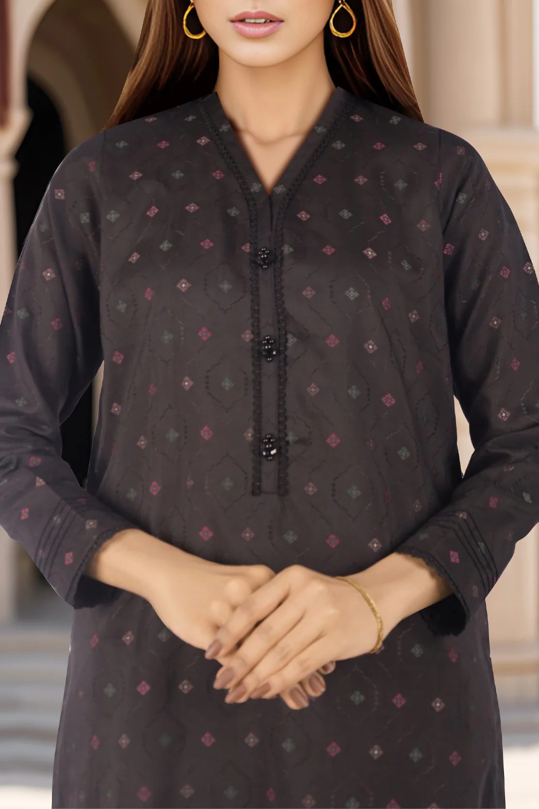 Unstitched Jacquard Cotton Shirt - Image 4