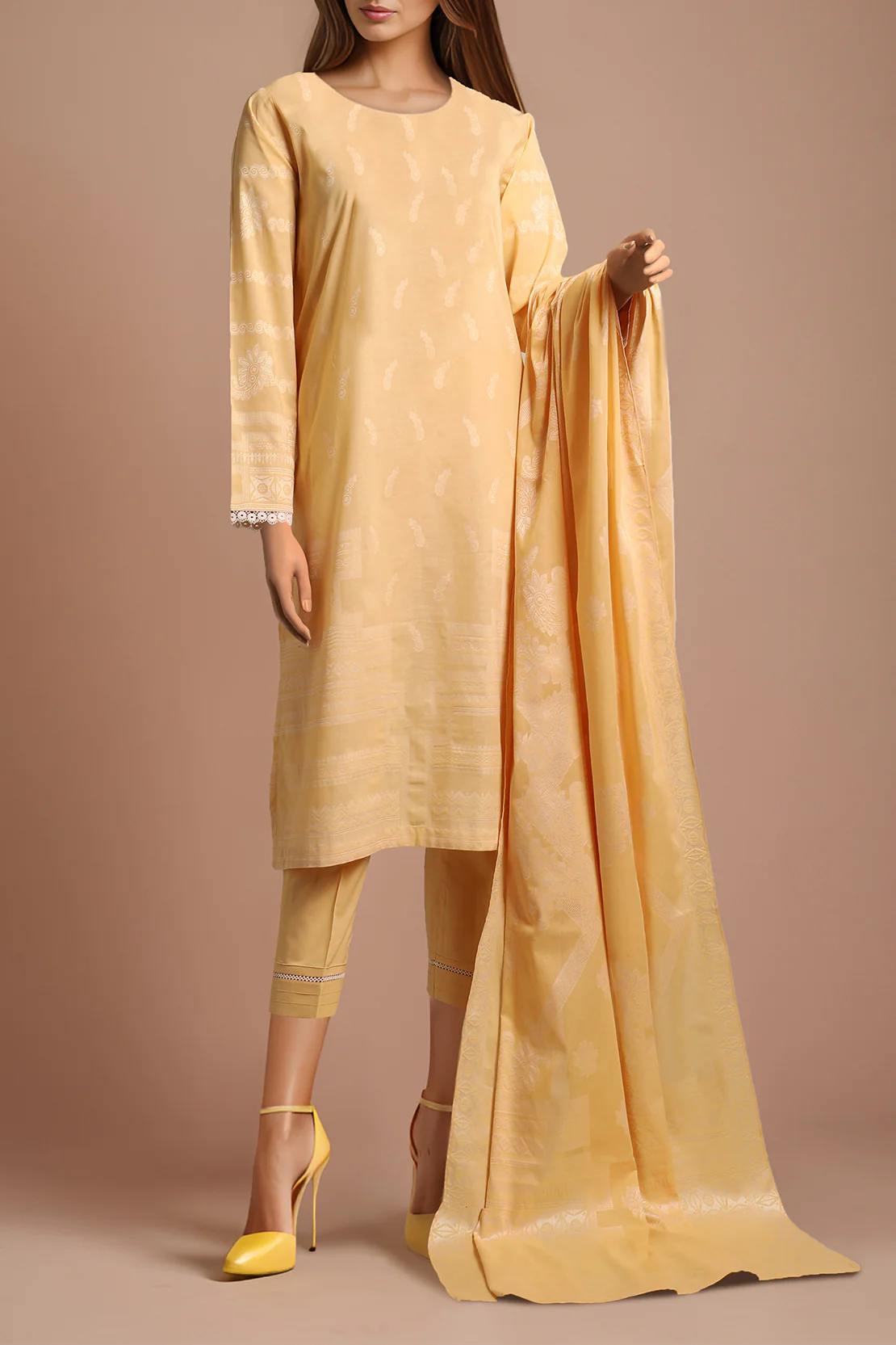 Unstitched Jacquard Cotton Shirt - Image 2