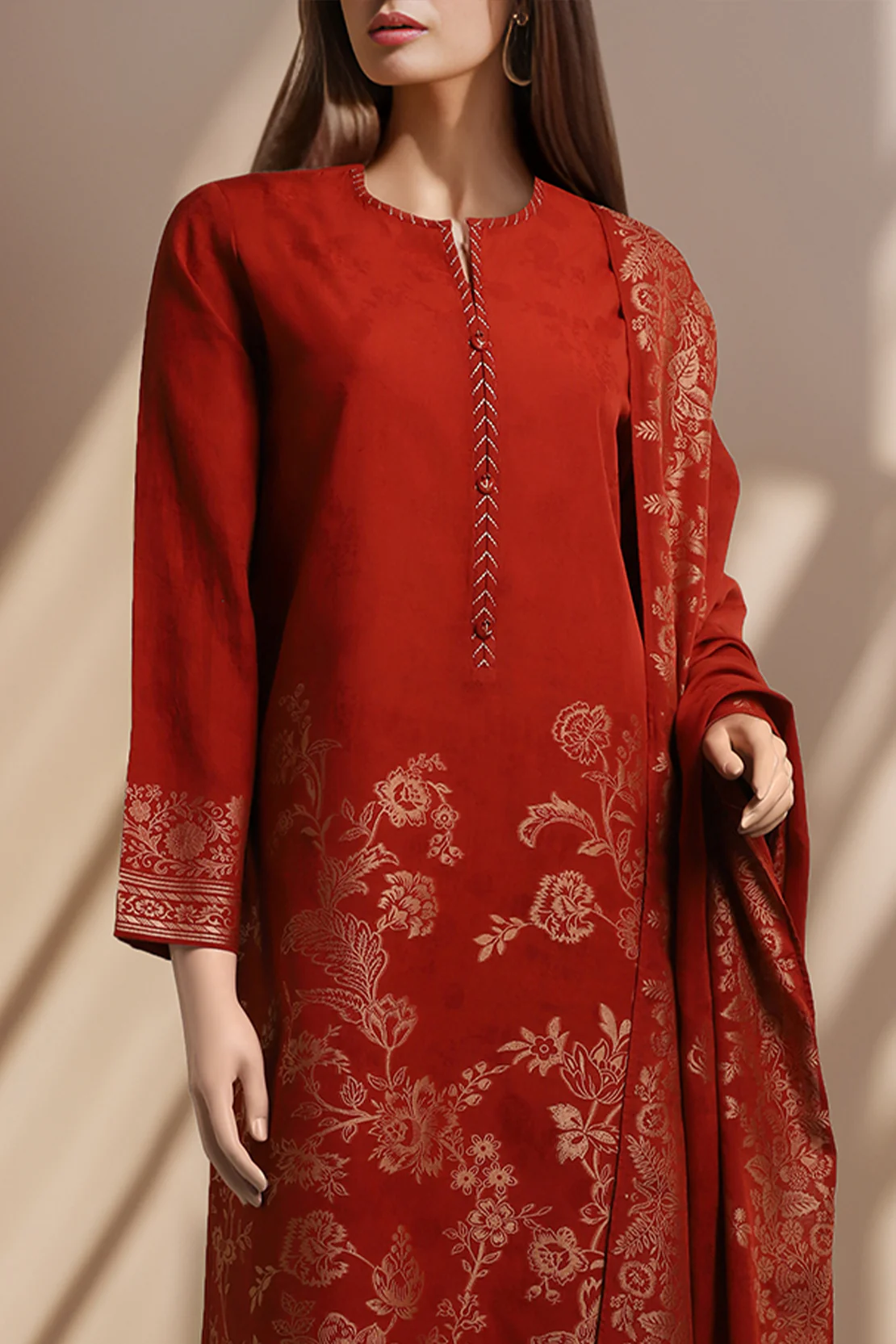 Unstitched Jacquard Cotton Shirt