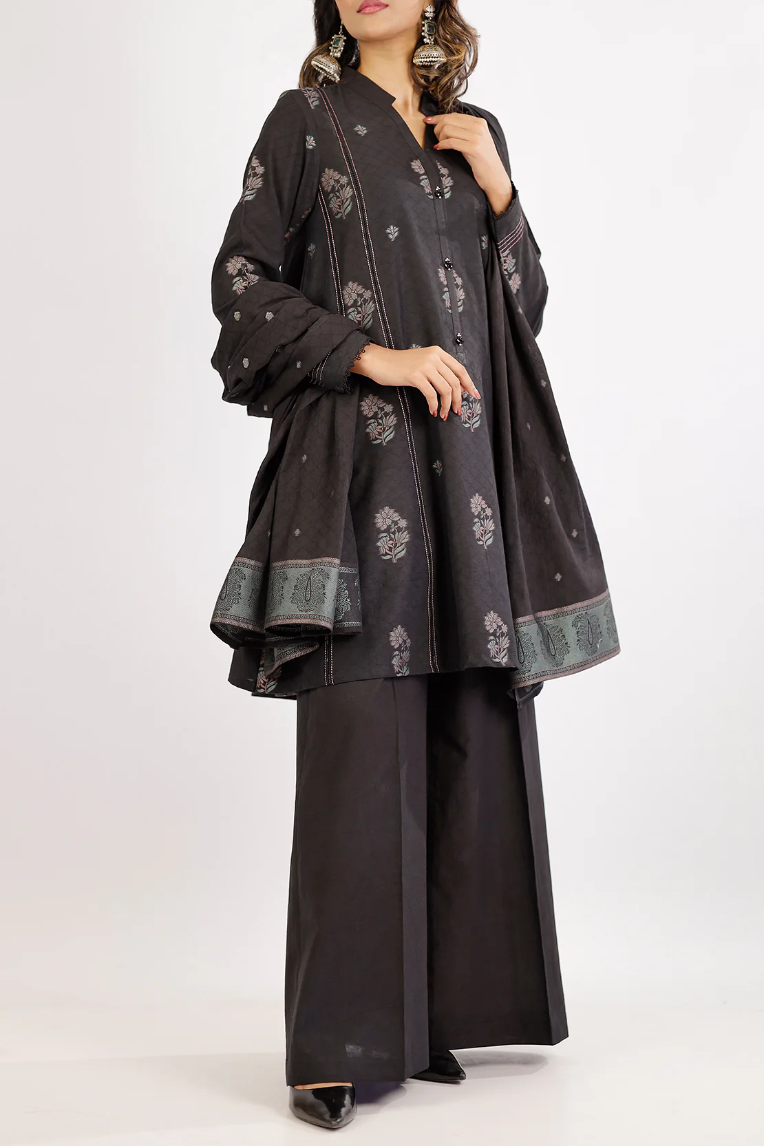 Unstitched Jacquard Cotton Shirt - Image 2