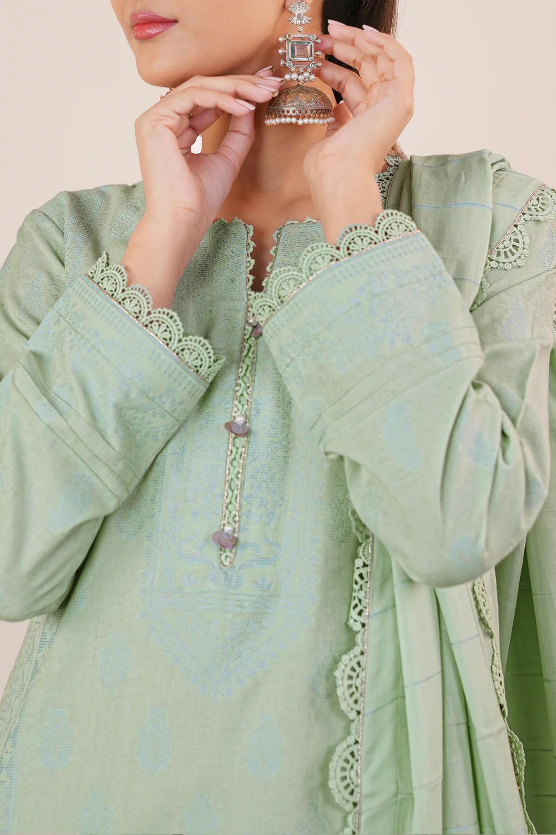 Unstitched Jacquard Cotton Shirt - Image 6
