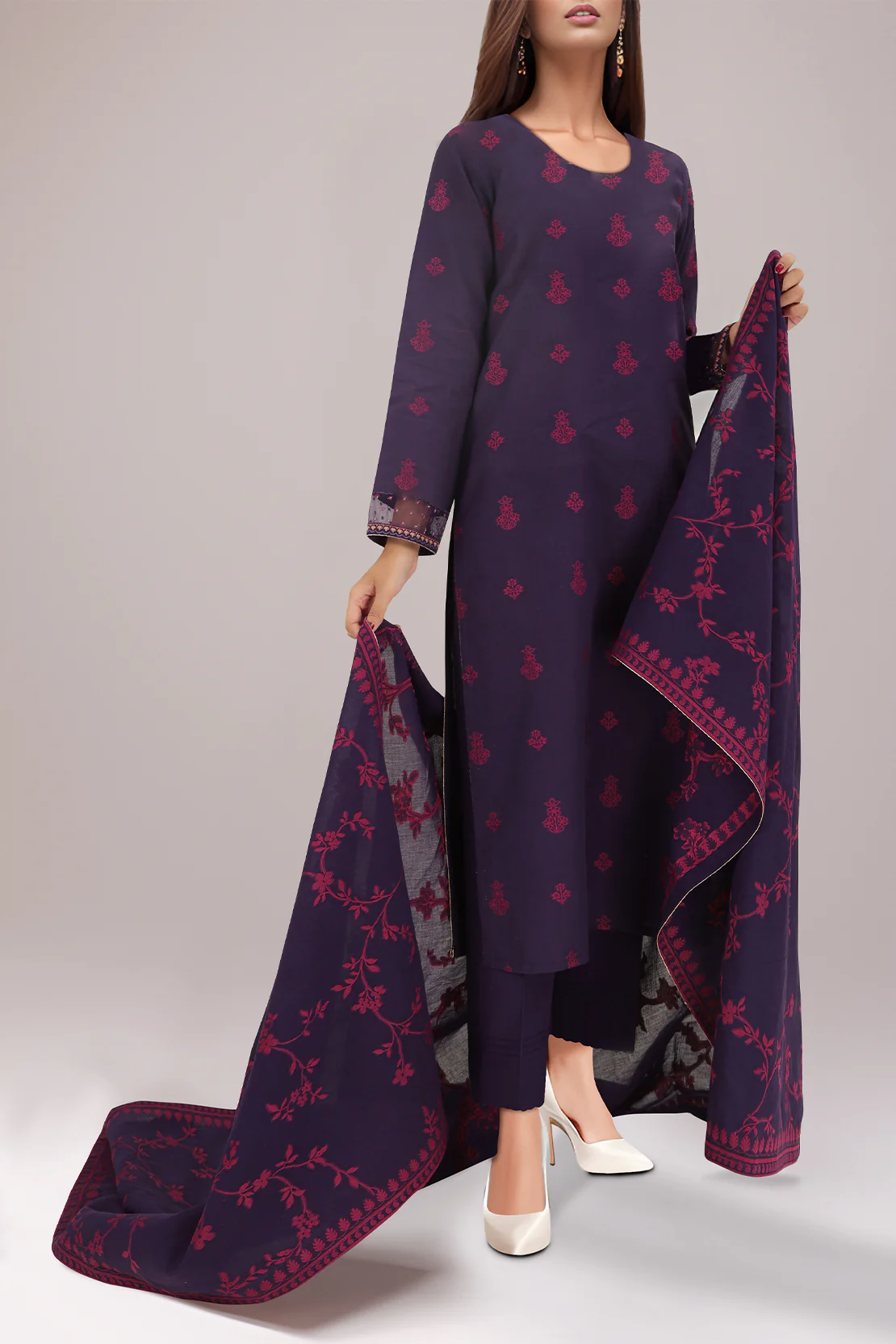 Unstitched Jacquard Cotton Shirt - Image 2