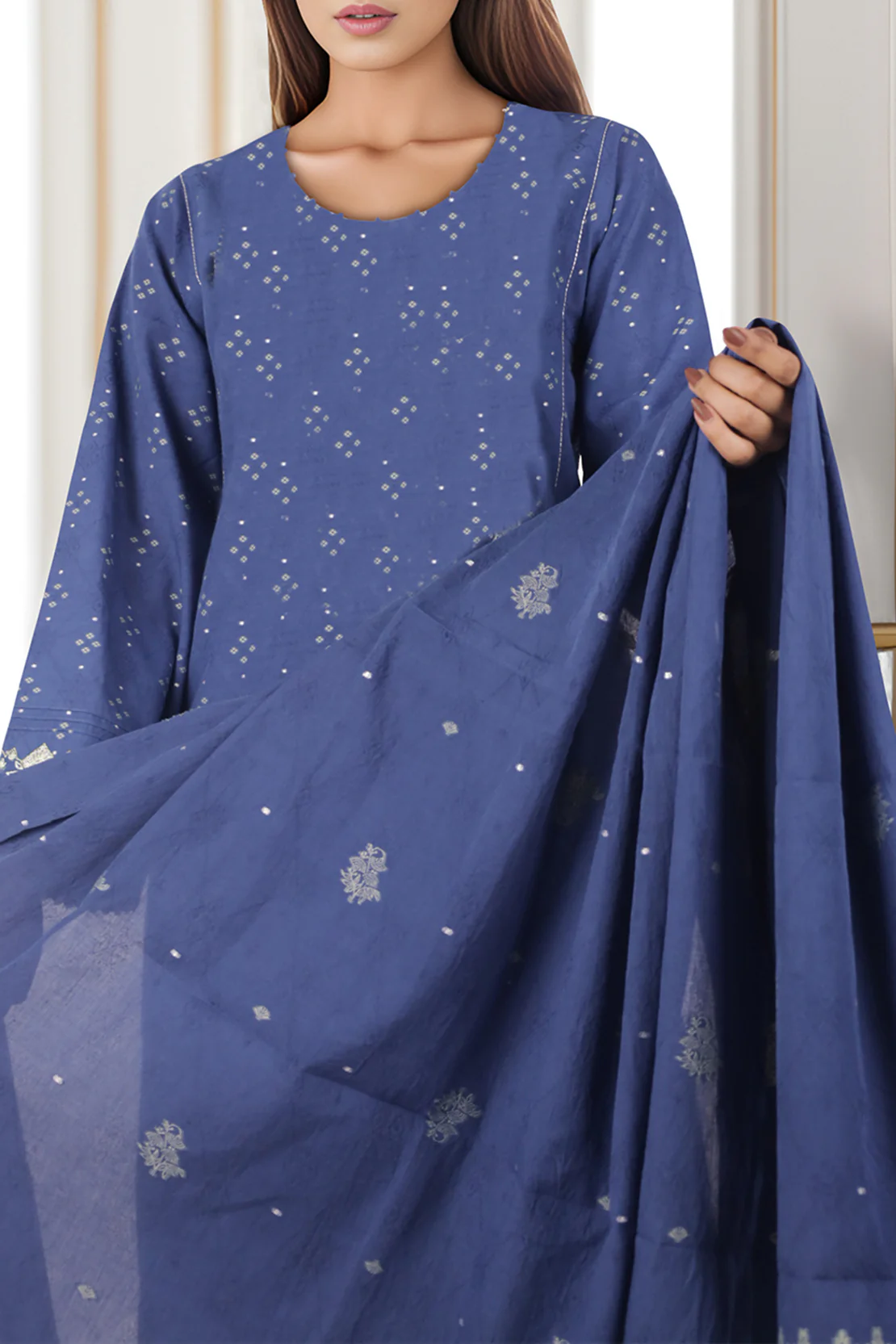 Unstitched Jacquard Cotton Shirt - Image 3