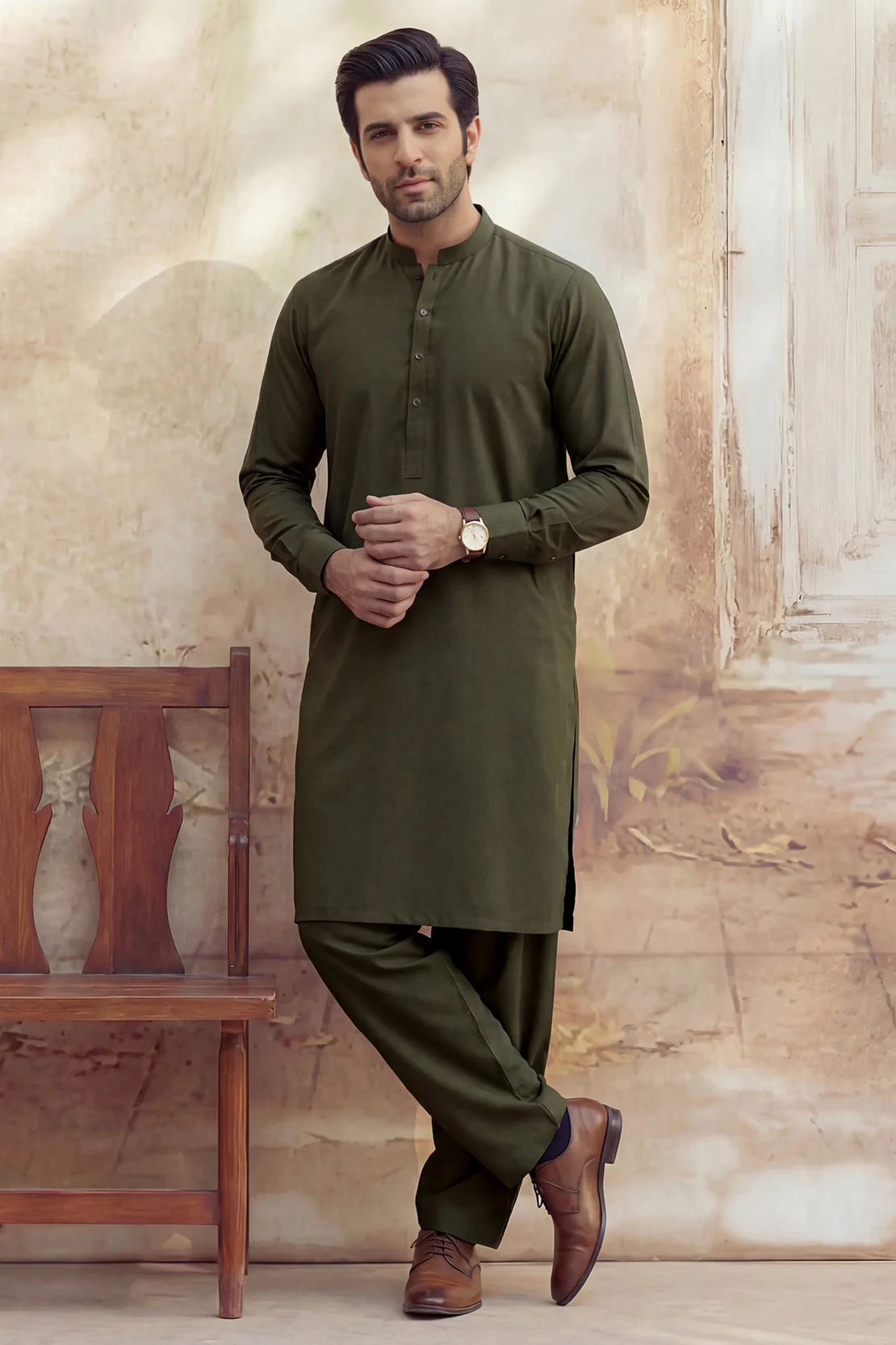 Unstitched Premium Blended Wear Suit (Elegance) Silver - Image 3