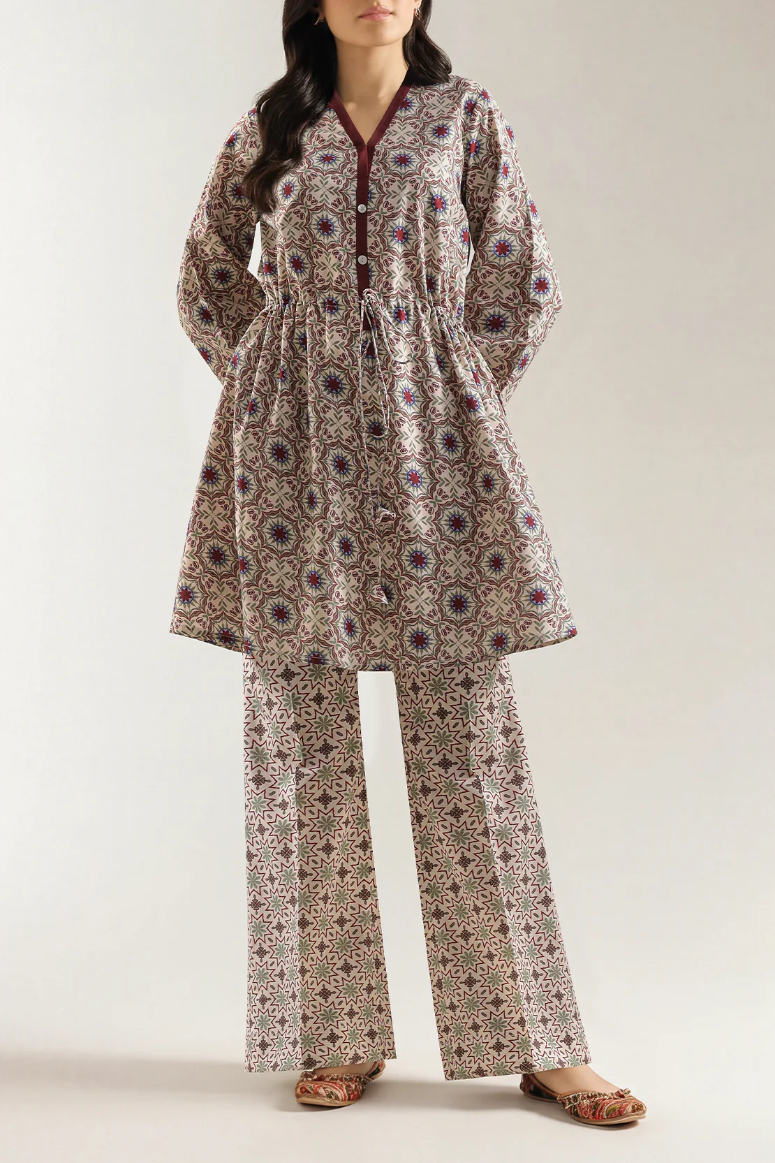 Unstitched Printed Royal Linen 2 Piece (Shirt/Trouser)