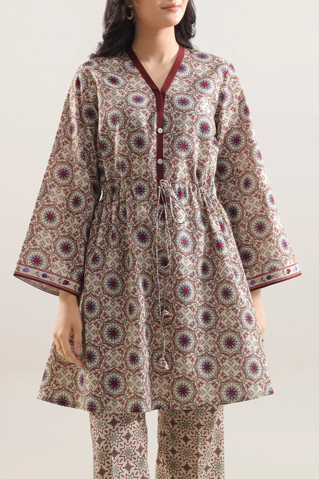 Unstitched Printed Royal Linen 2 Piece (Shirt/Trouser) - Image 2