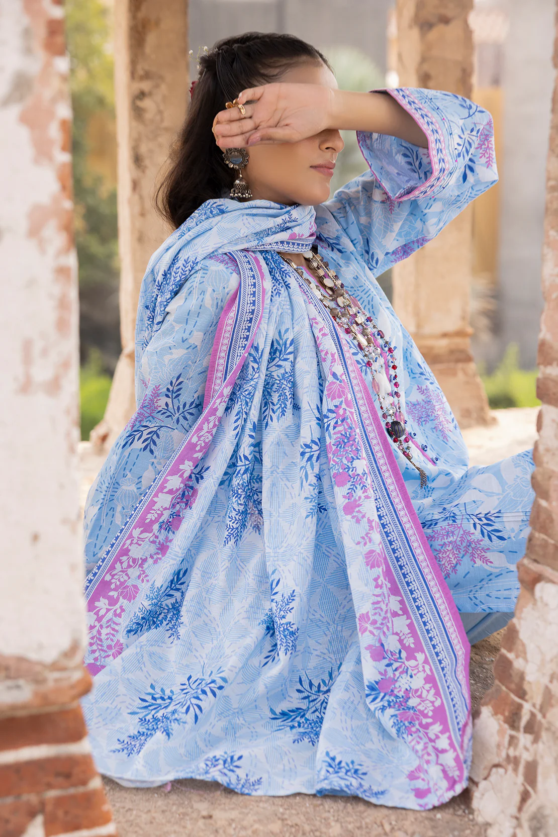 Unstitched Printed Warm Khaddar 3 Piece - Image 2