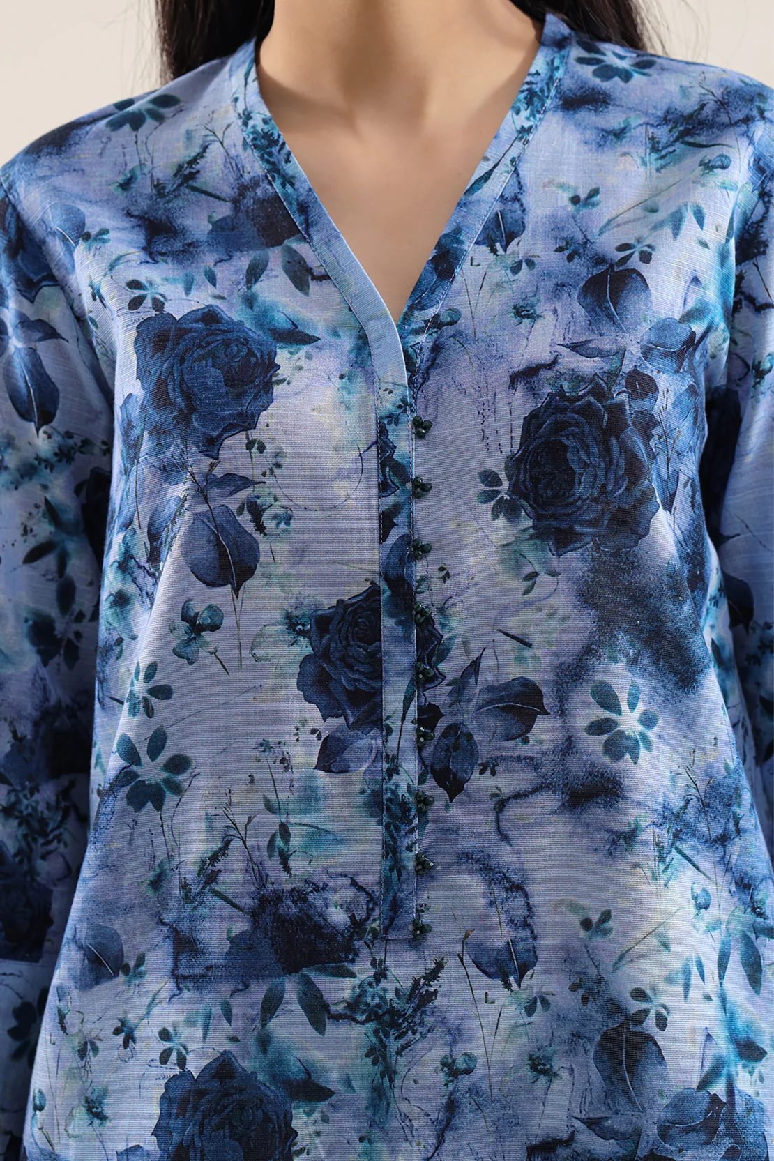 Unstitched Printed Warm Khaddar 3 Piece - Image 4