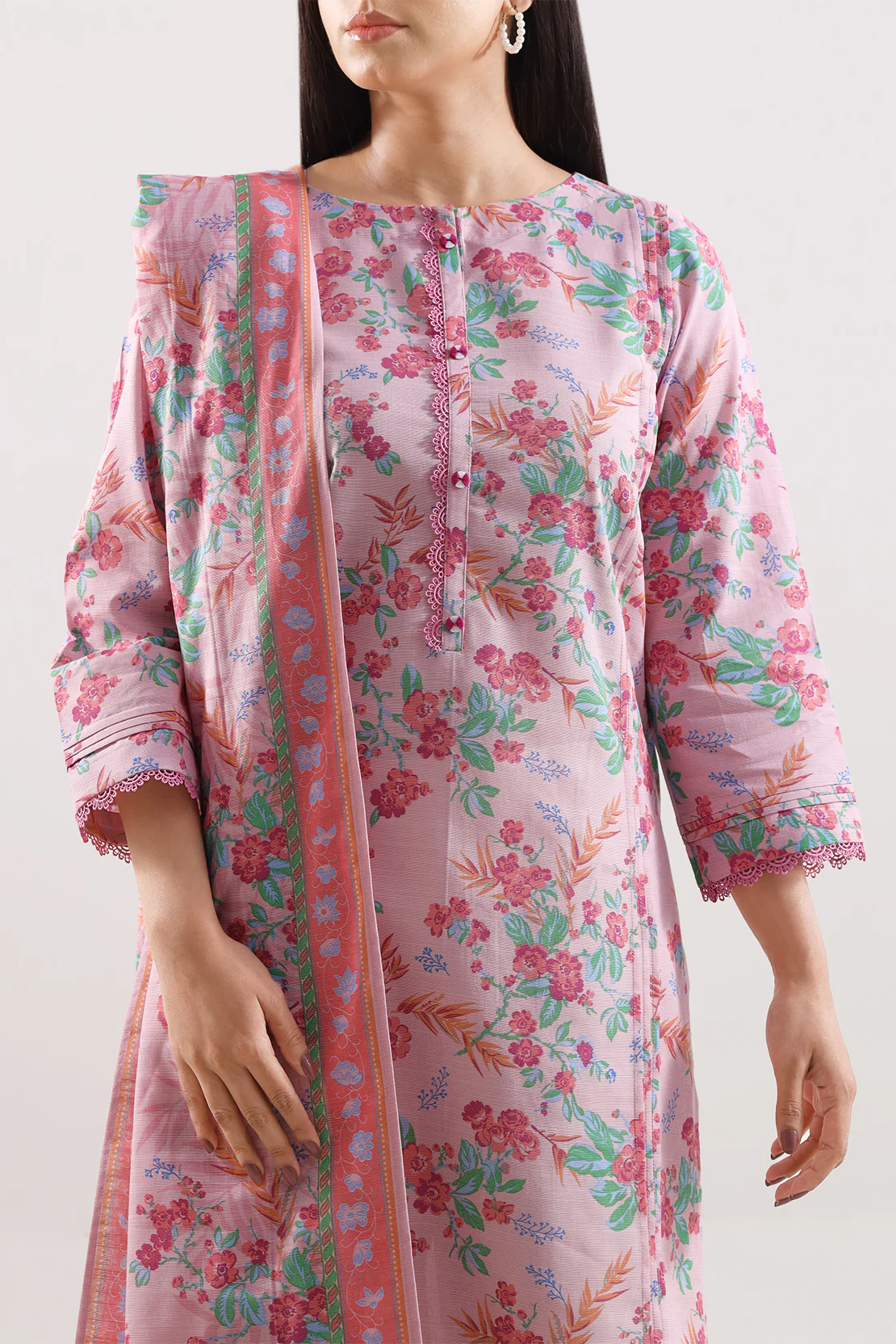 Unstitched Printed Warm Khaddar 3 Piece - Image 3
