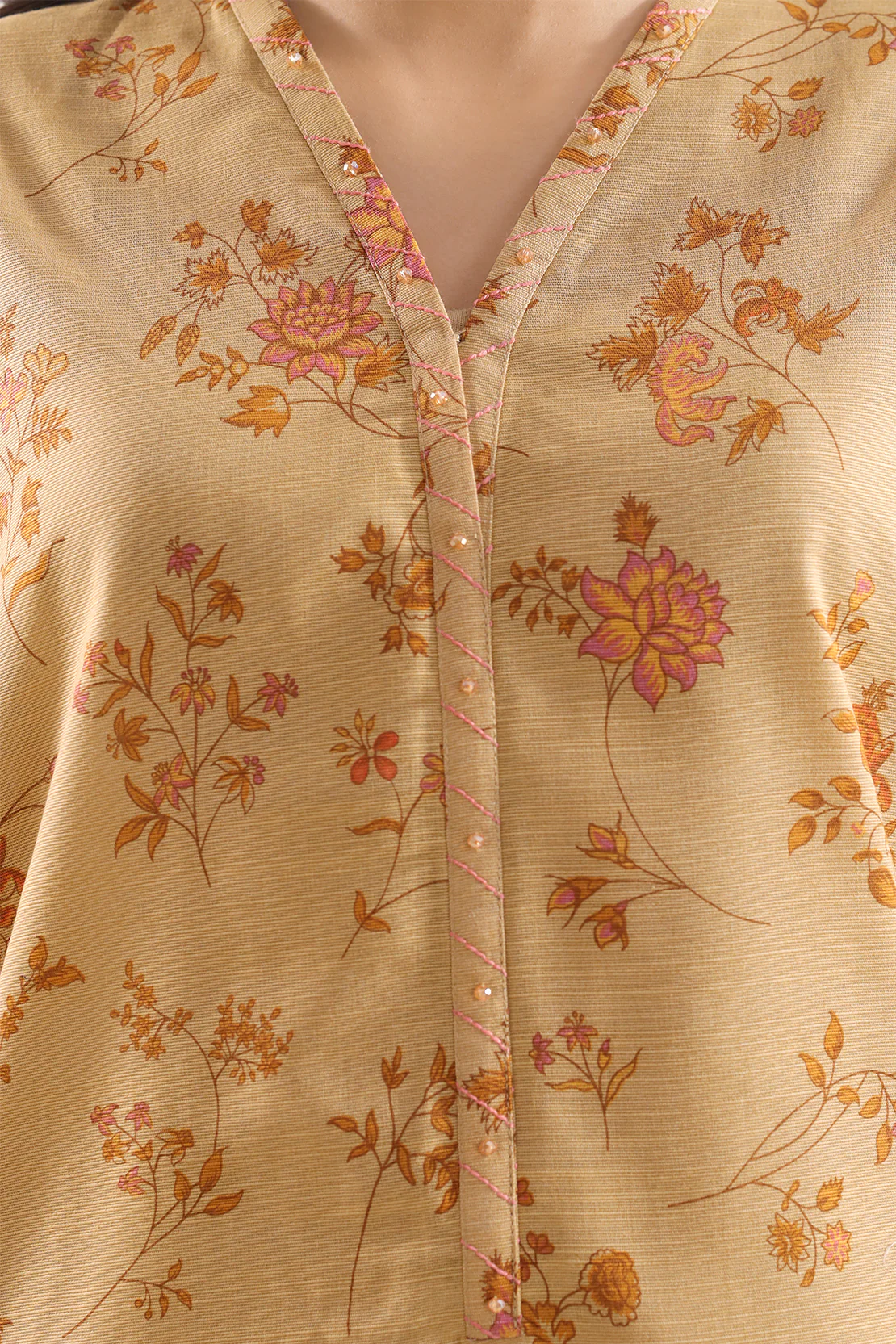 Unstitched Printed Warm Khaddar 3 Piece - Image 4