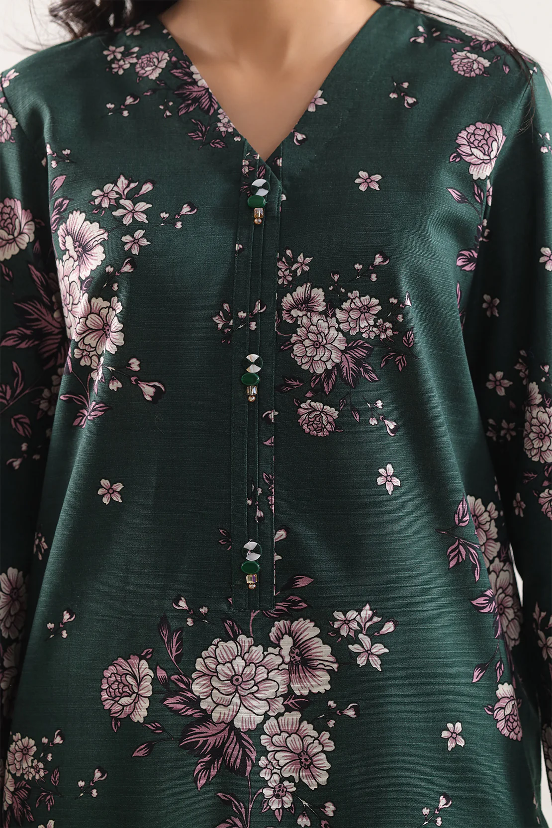 Unstitched Printed Warm Khaddar 3 Piece - Image 3