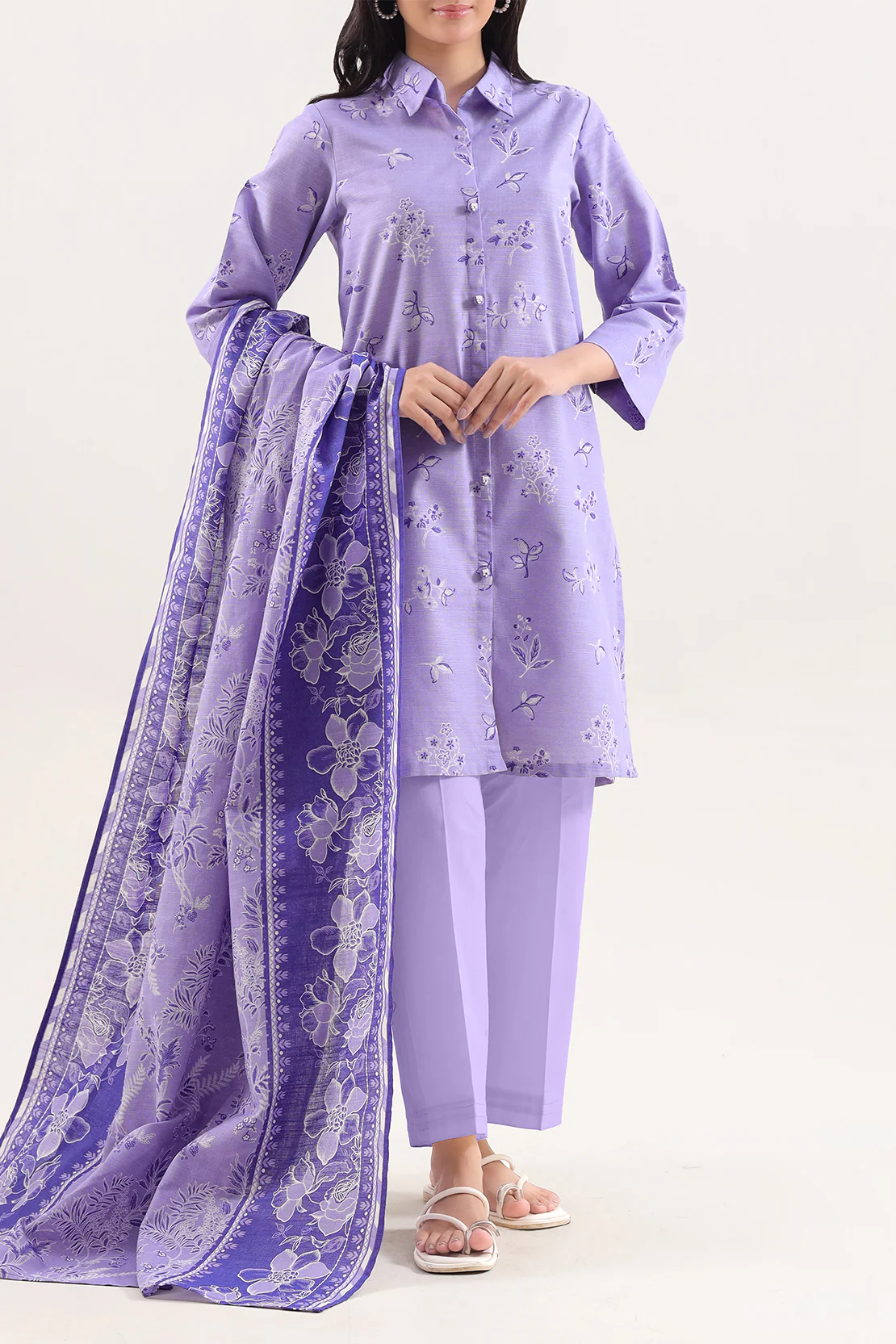 Unstitched Printed Warm Khaddar 3 Piece