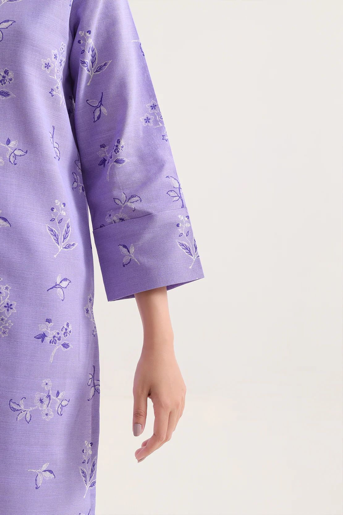 Unstitched Printed Warm Khaddar 3 Piece - Image 5