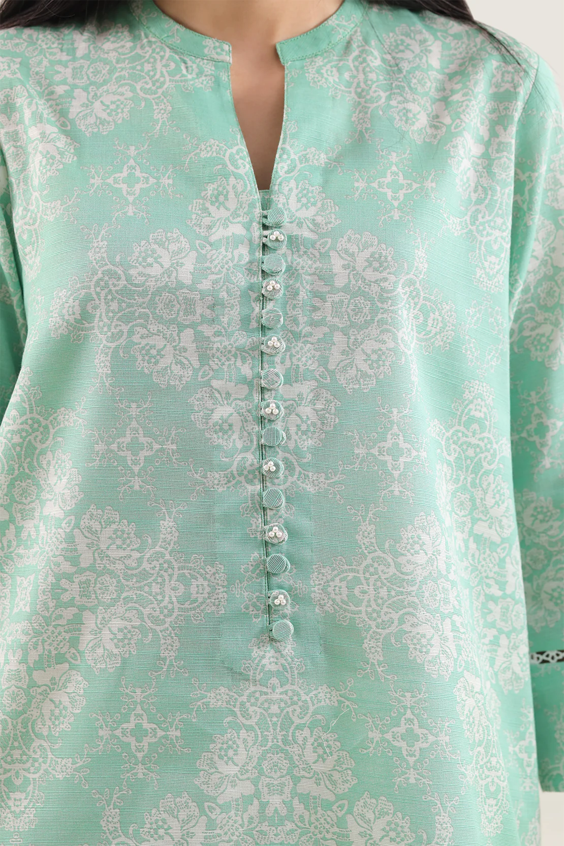 Unstitched Printed Warm Khaddar 3 Piece - Image 4