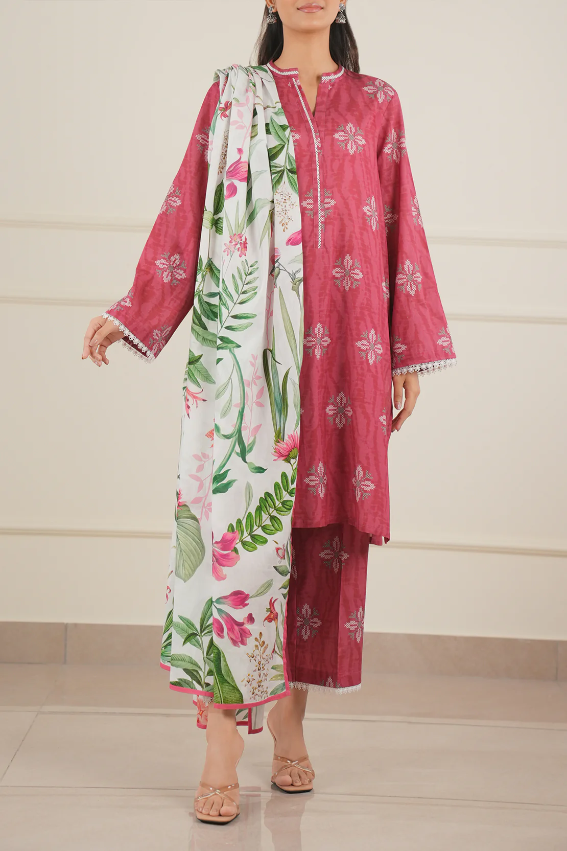 Unstitched Printed Soft Cotton 2 Piece (Shirt/Trouser) - Image 9