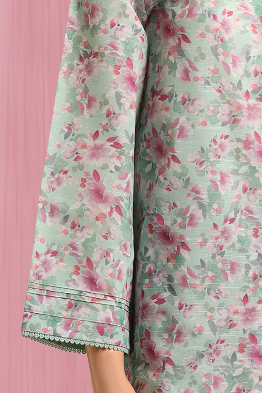 Unstitched Printed Pashmina Shirt - Image 3