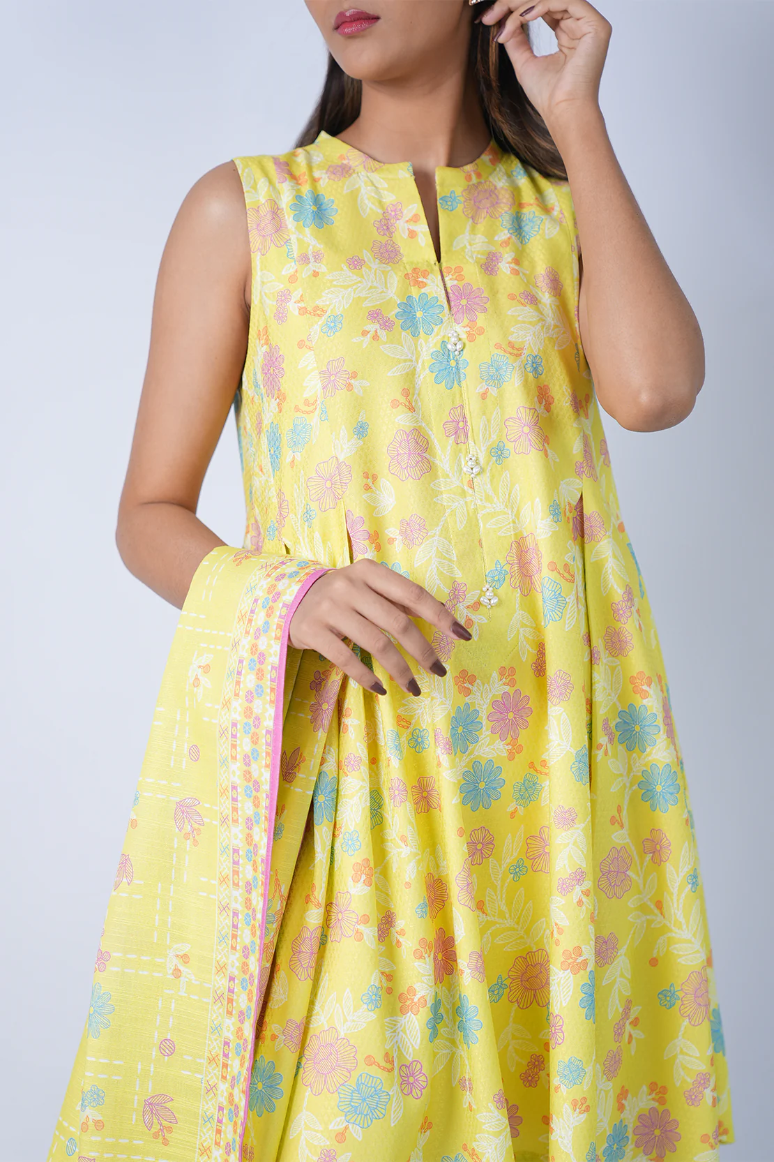 Unstitched Printed Jacquard Khaddar 3 Piece - Image 5