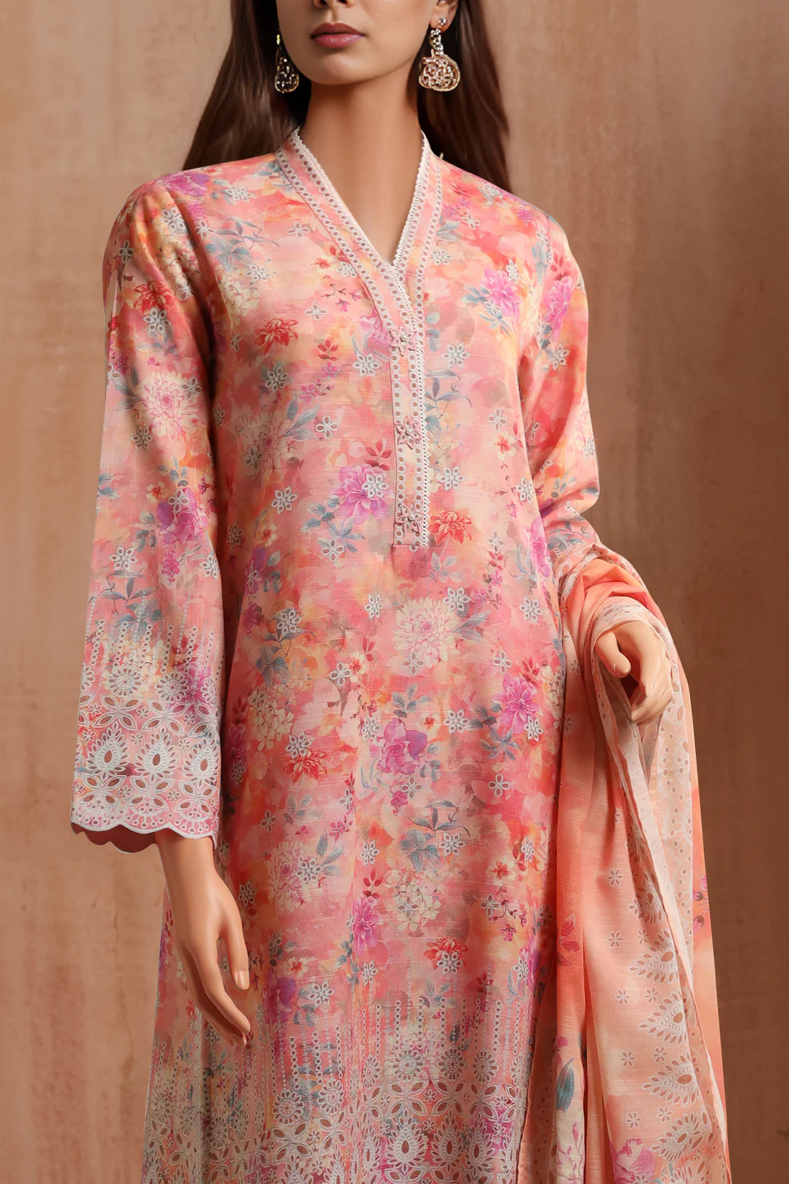 Unstitched Printed Khaddar 2 Piece (Shirt/Dupatta)