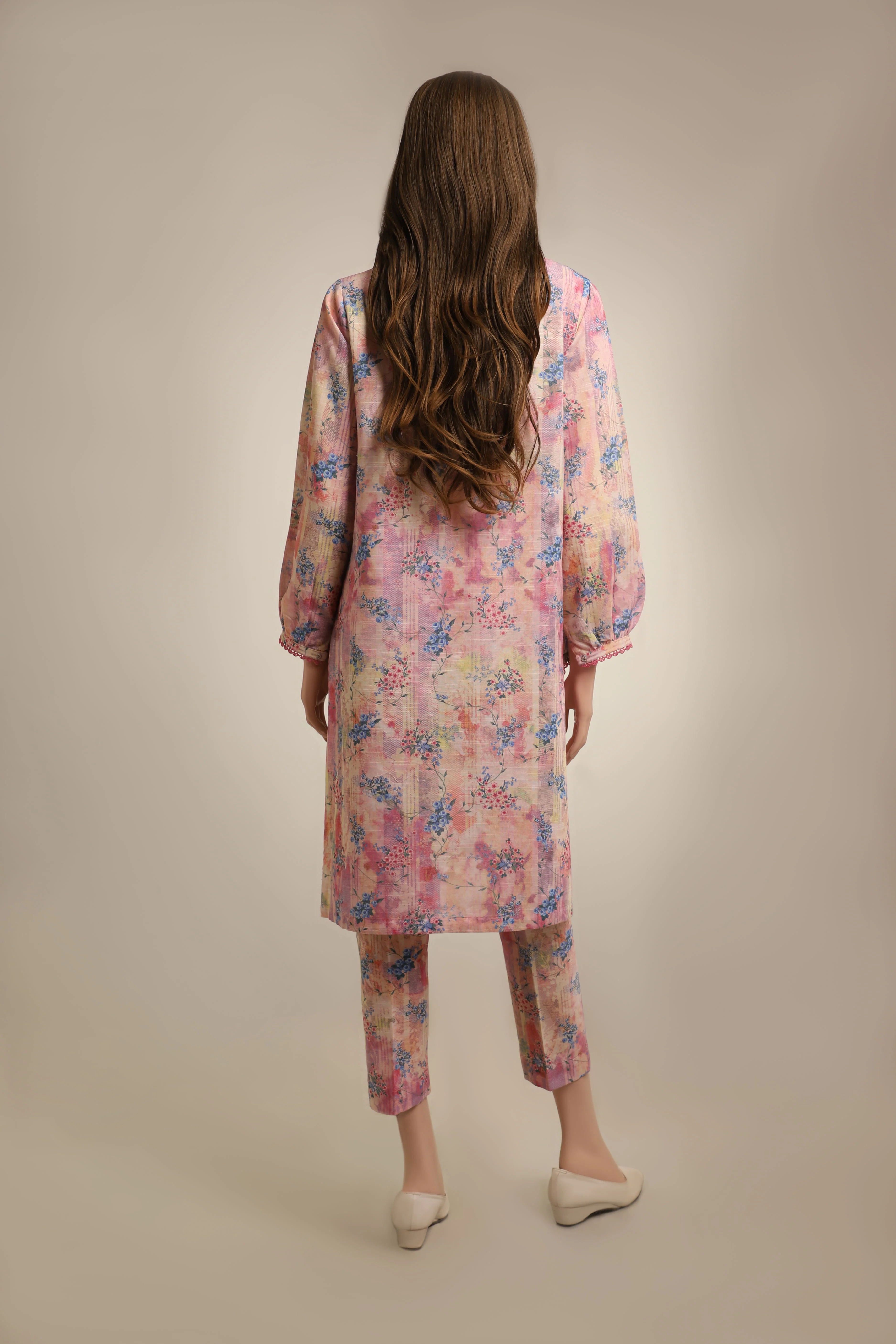 Unstitched Printed Khaddar 2 Piece (Shirt/Trouser) - Image 3