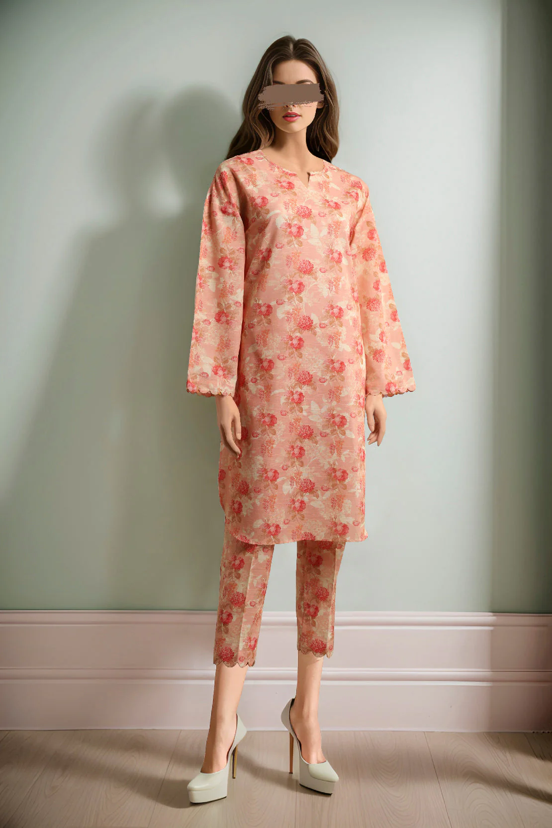 Unstitched Printed Khaddar 2 Piece (Shirt/Trouser)