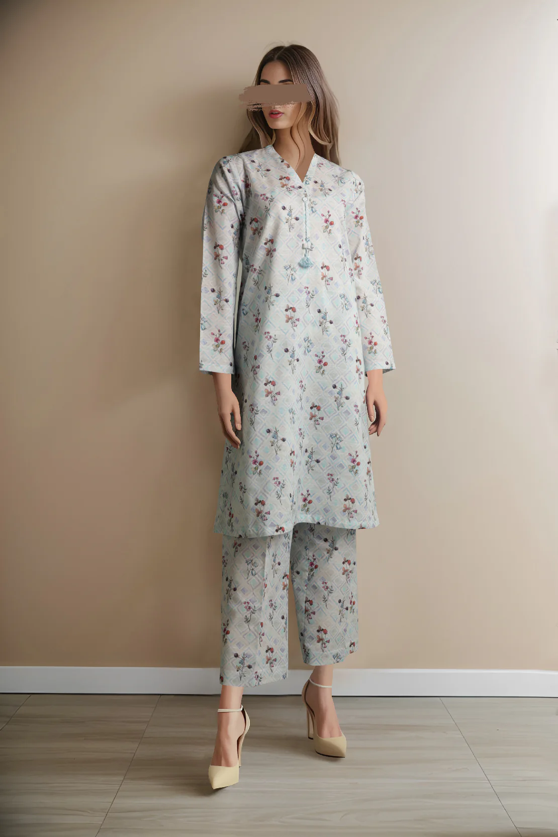 Unstitched Printed Khaddar 2 Piece (Shirt/Trouser)