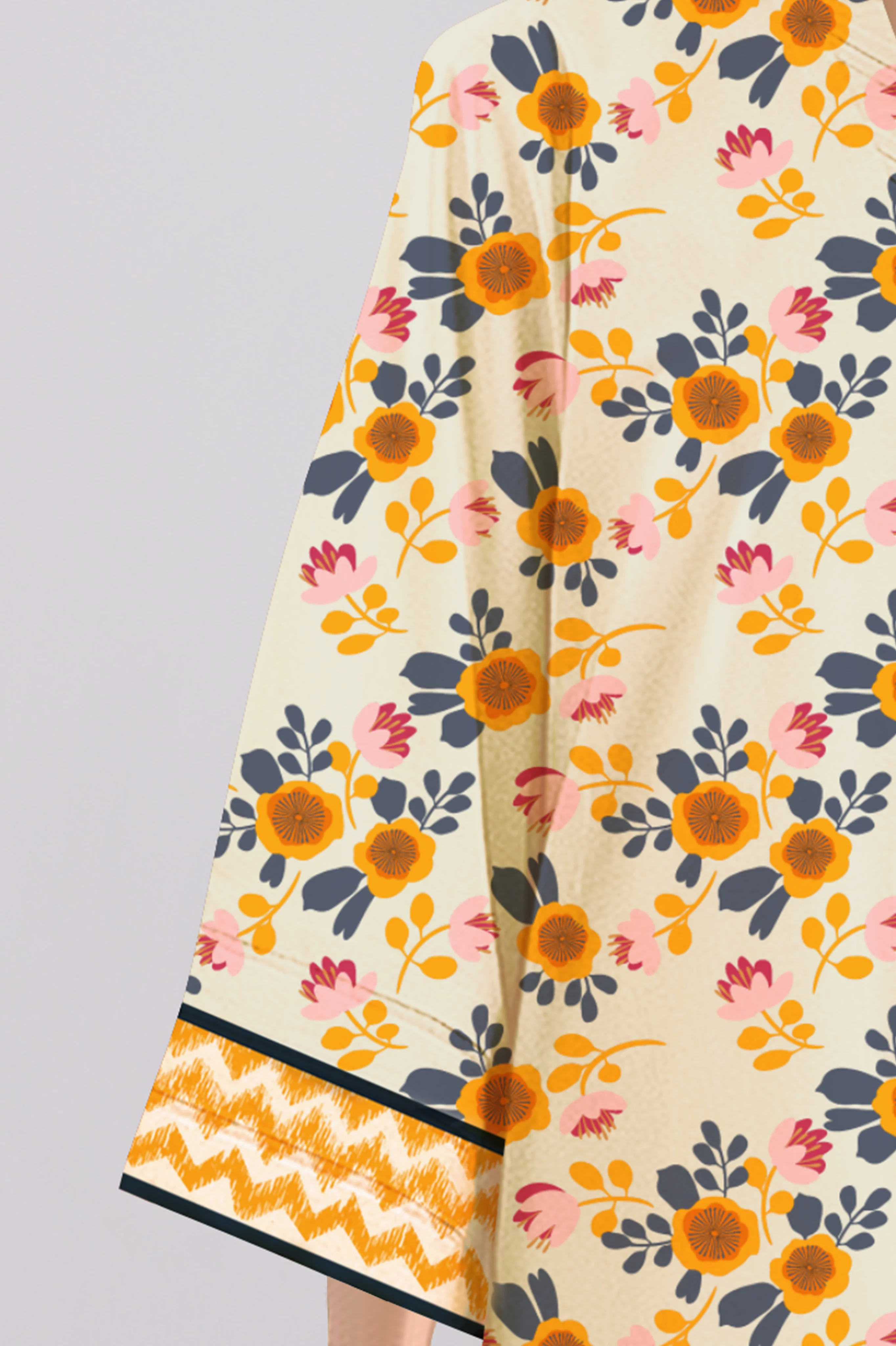 Unstitched Printed Khaddar Cotton Shirt - Image 3