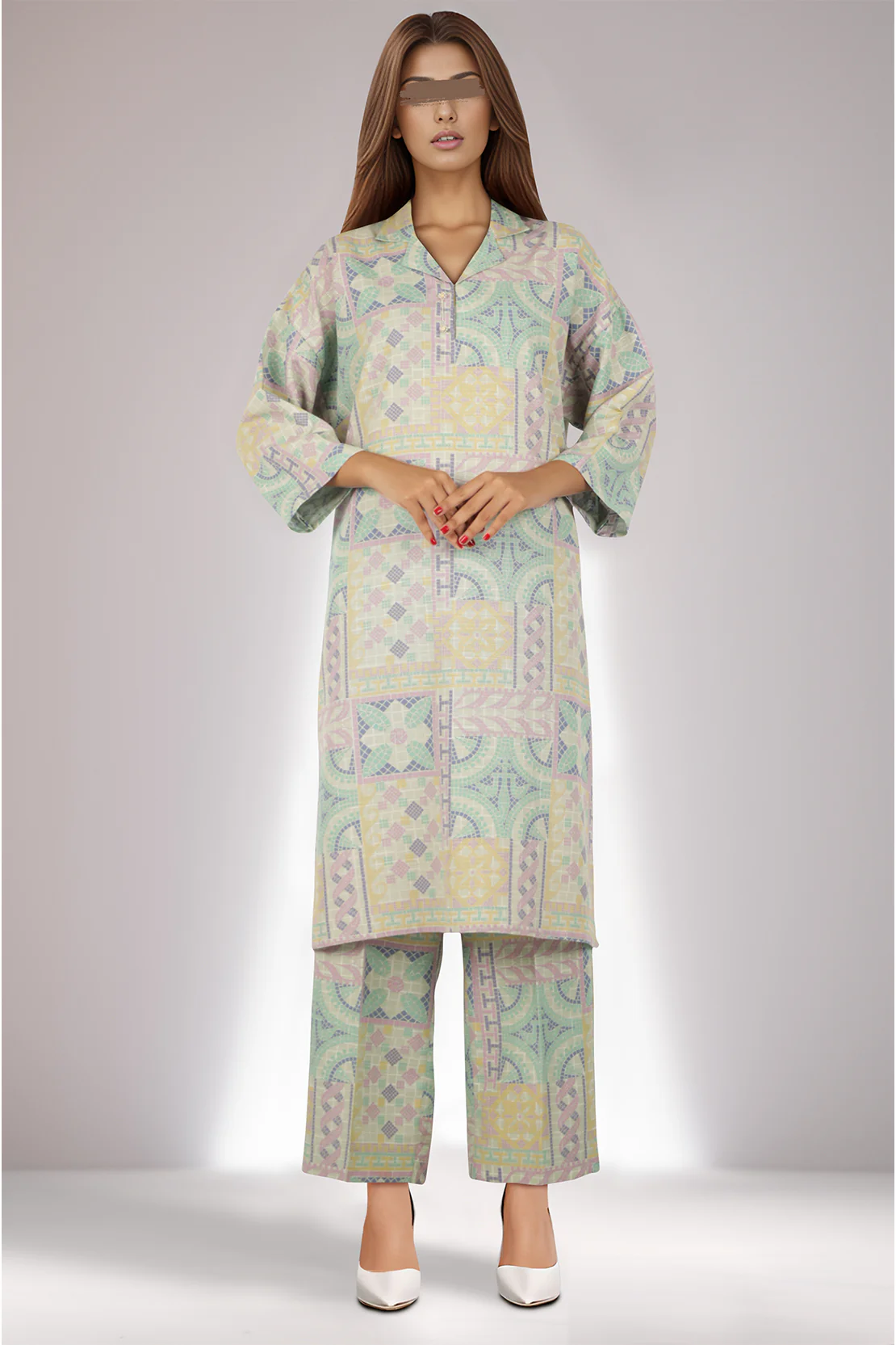Unstitched Printed Soft Khaddar 2 Piece (Shirt/Trouser)