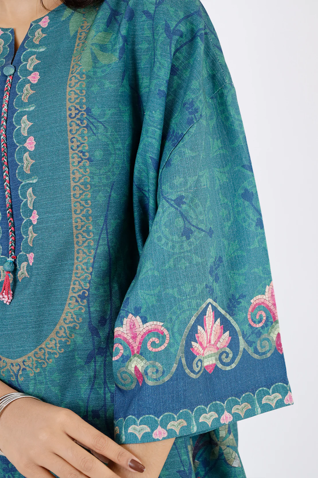 Unstitched Printed Soft Khaddar 2 Piece (Shirt/Trouser) - Image 7