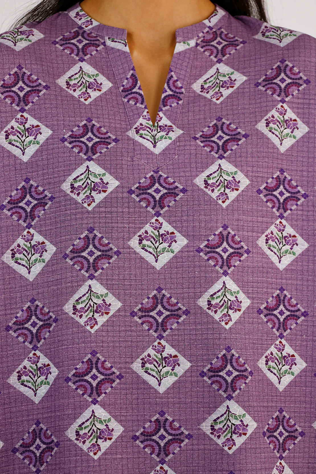 Unstitched Printed Soft Khaddar 2 Piece (Shirt/Trouser) - Image 3