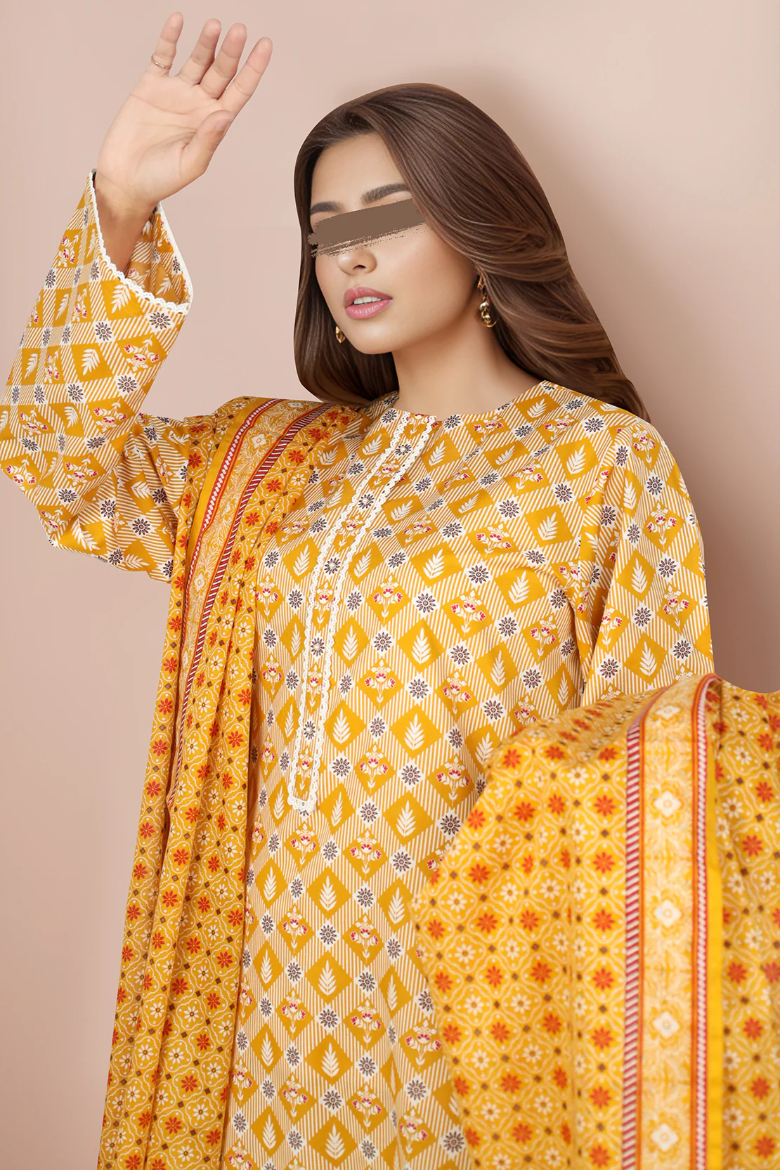 Unstitched Printed Lawn 2 Piece (Shirt/Dupatta) - Image 3