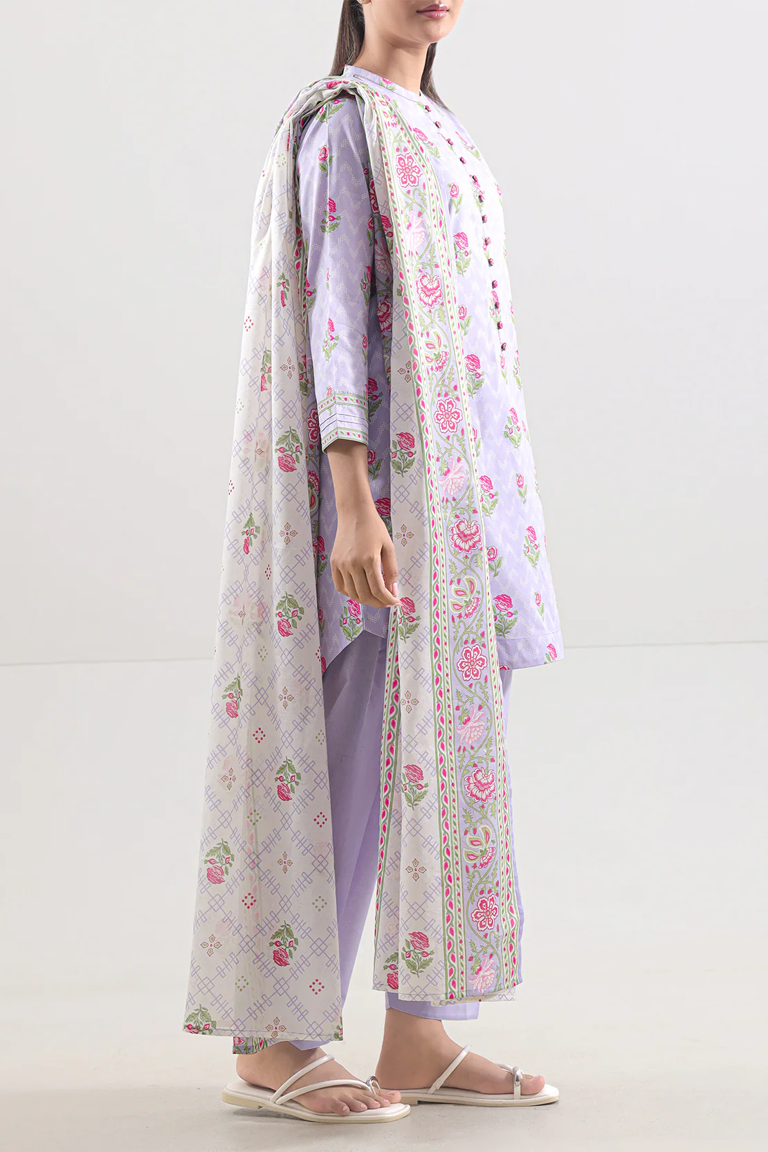 Unstitched Printed Lawn 2 Piece (Shirt/Dupatta) - Image 2