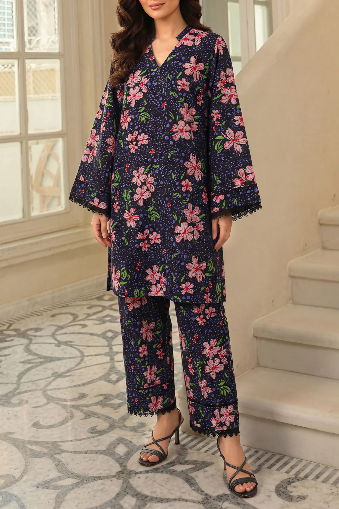 Unstitched Printed Lawn 2 Piece (Shirt/Trouser) - Image 2