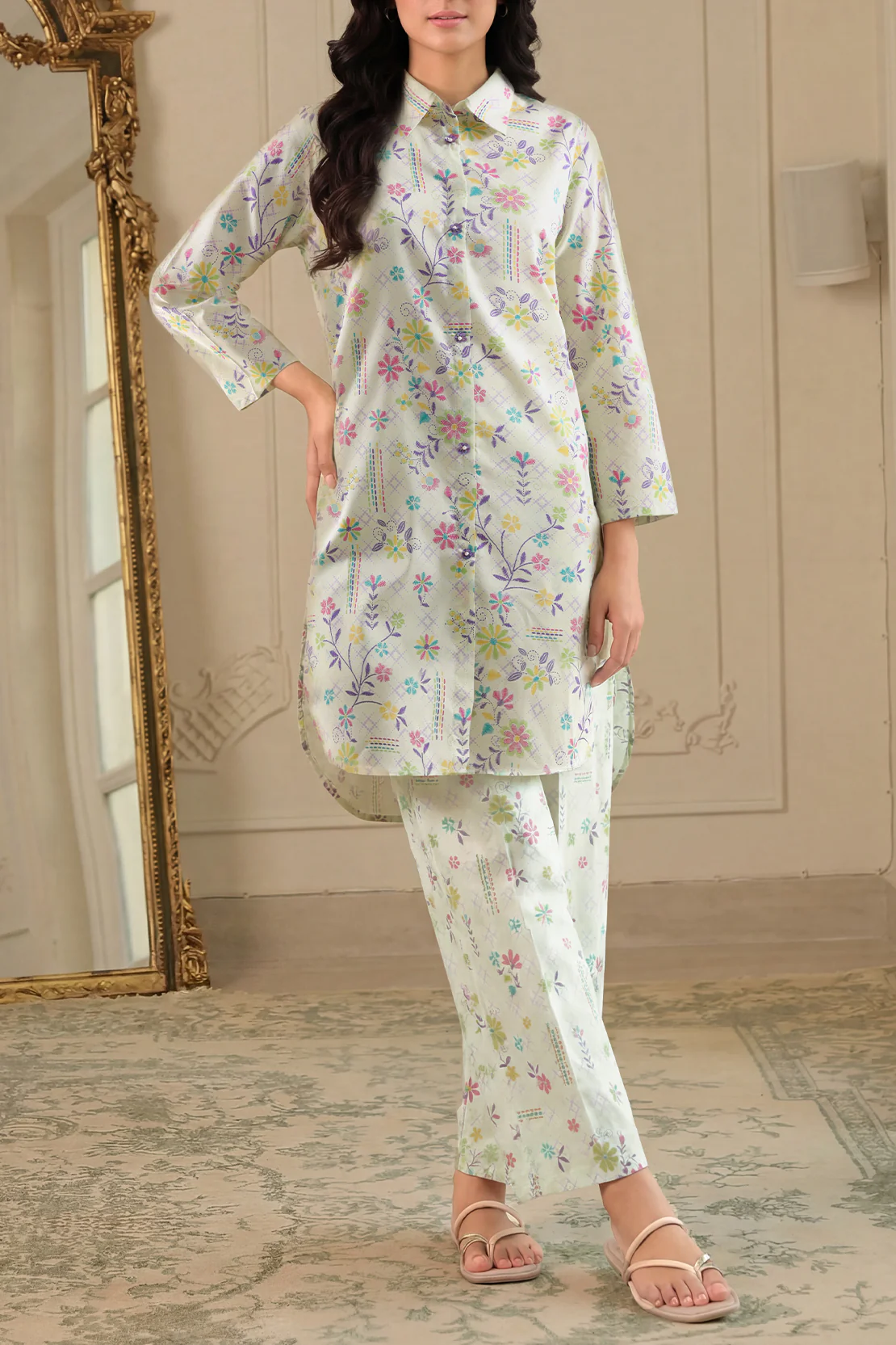 Unstitched Printed Lawn 2 Piece (Shirt/Trouser) - Image 2