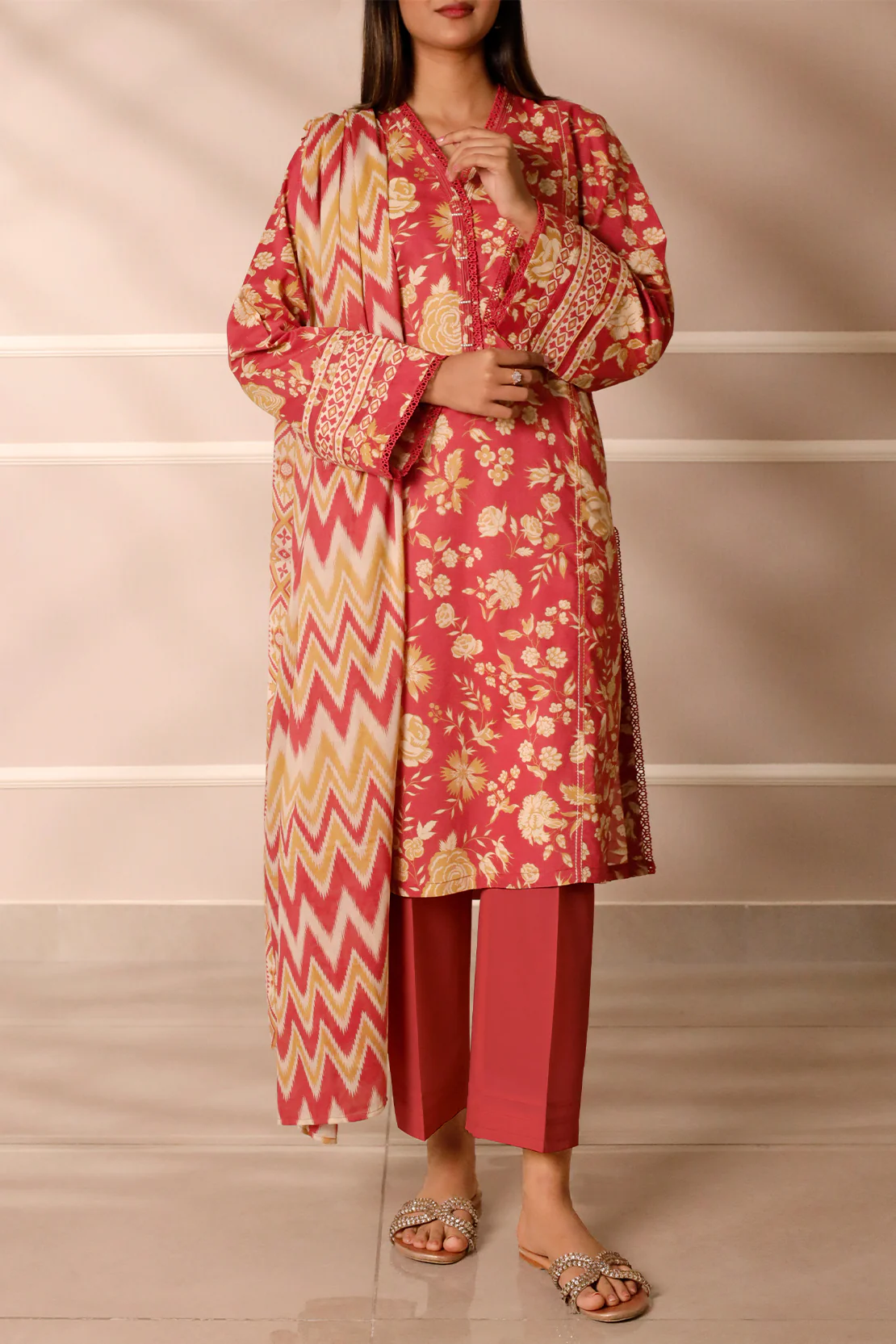 Unstitched Printed Lawn 3 Piece - Image 3