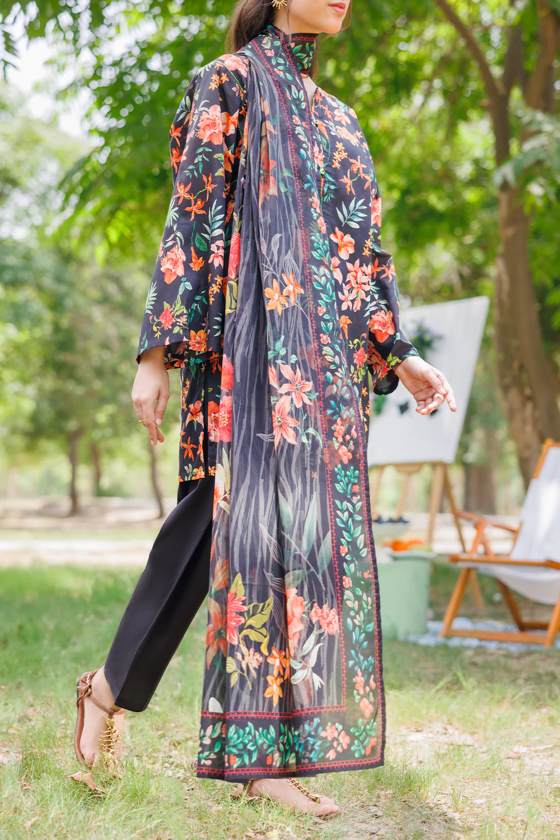 Unstitched Printed Lawn 3 Piece - Image 3