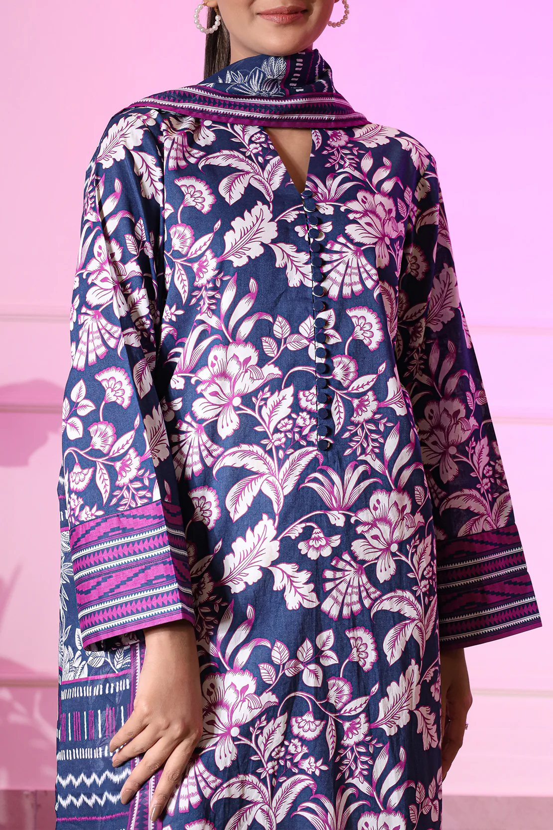 Unstitched Printed Lawn 3 Piece - Image 2