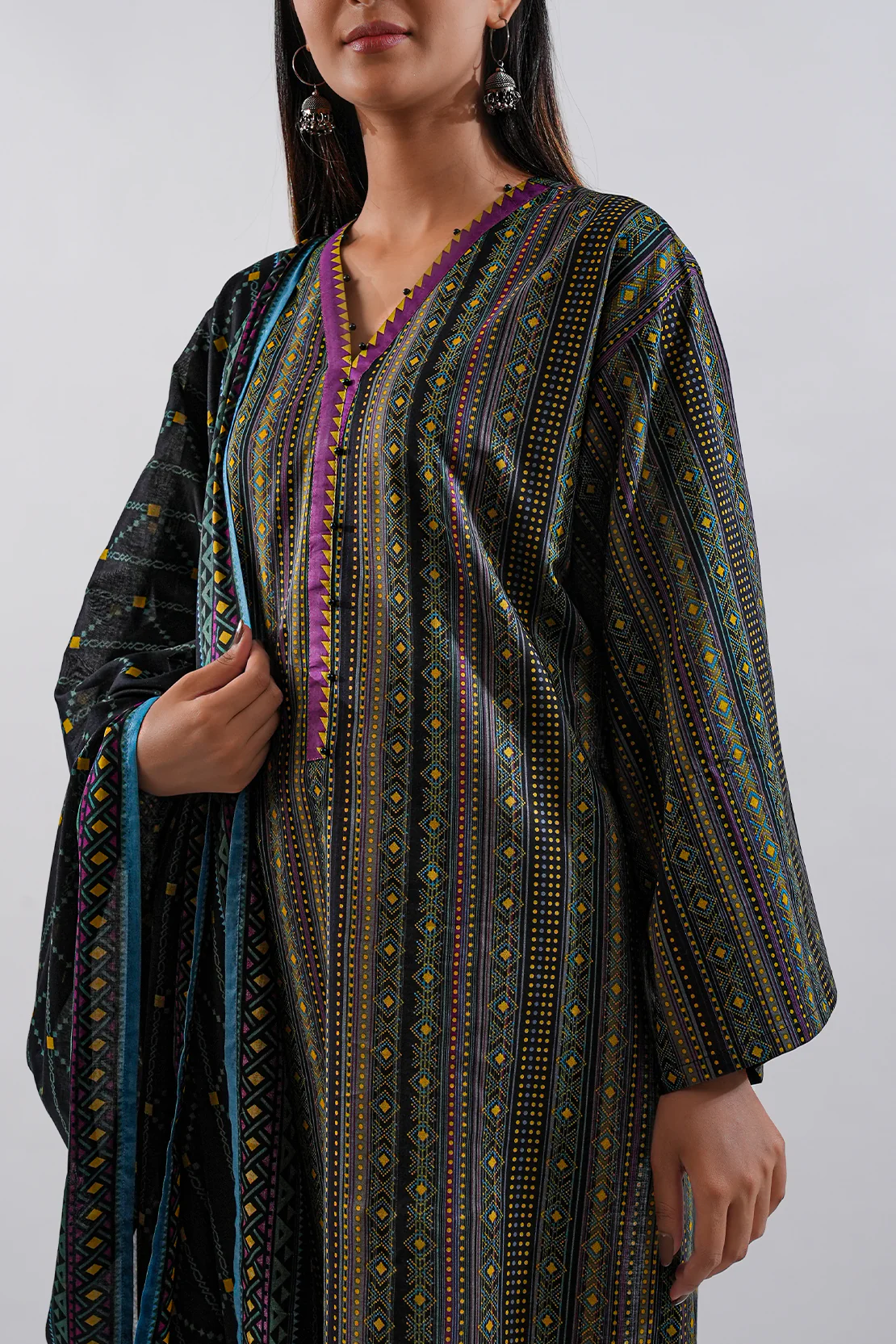 Unstitched Printed Lawn 3 Piece