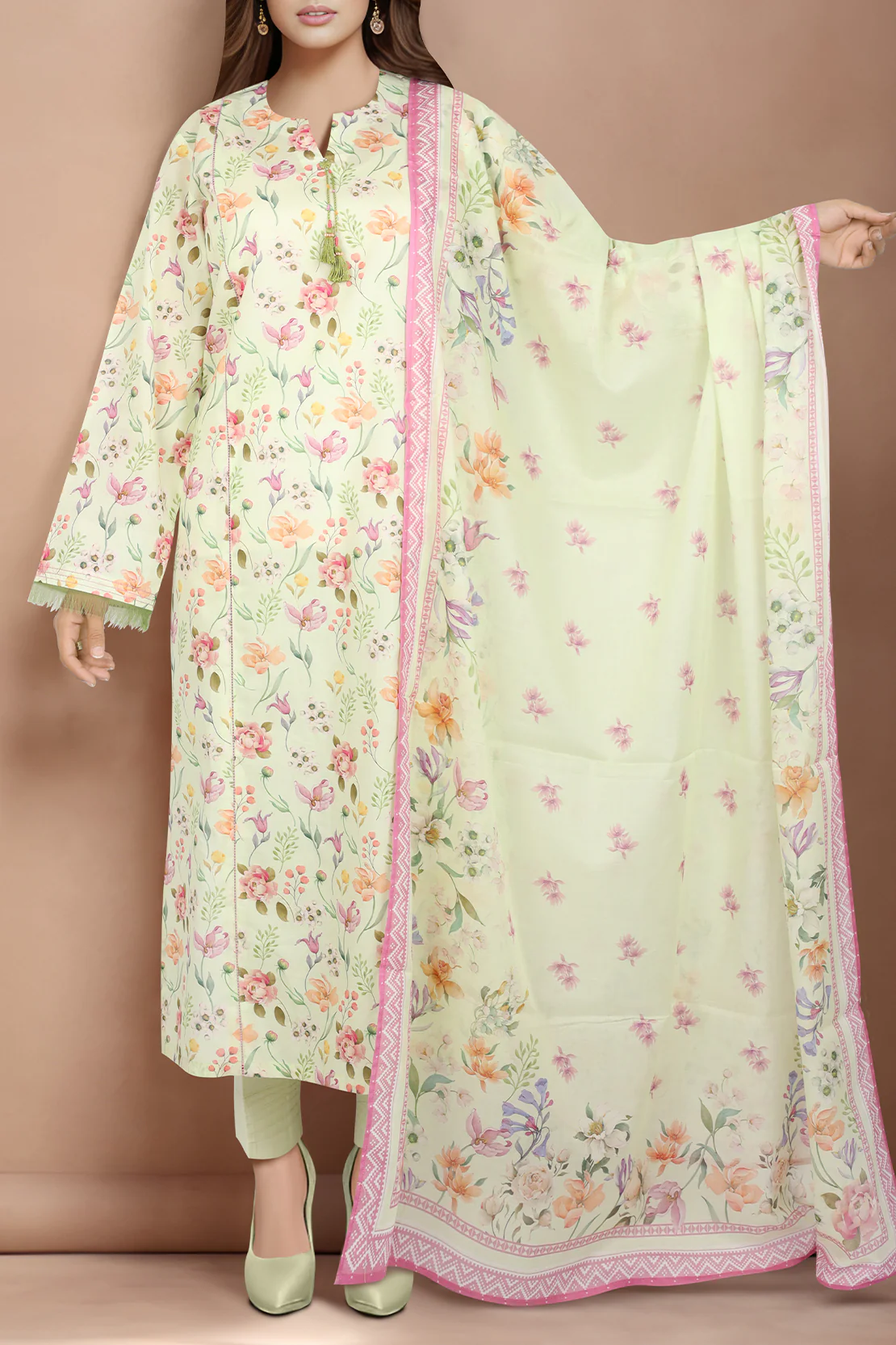 Unstitched Printed Lawn 3 Piece - Image 2