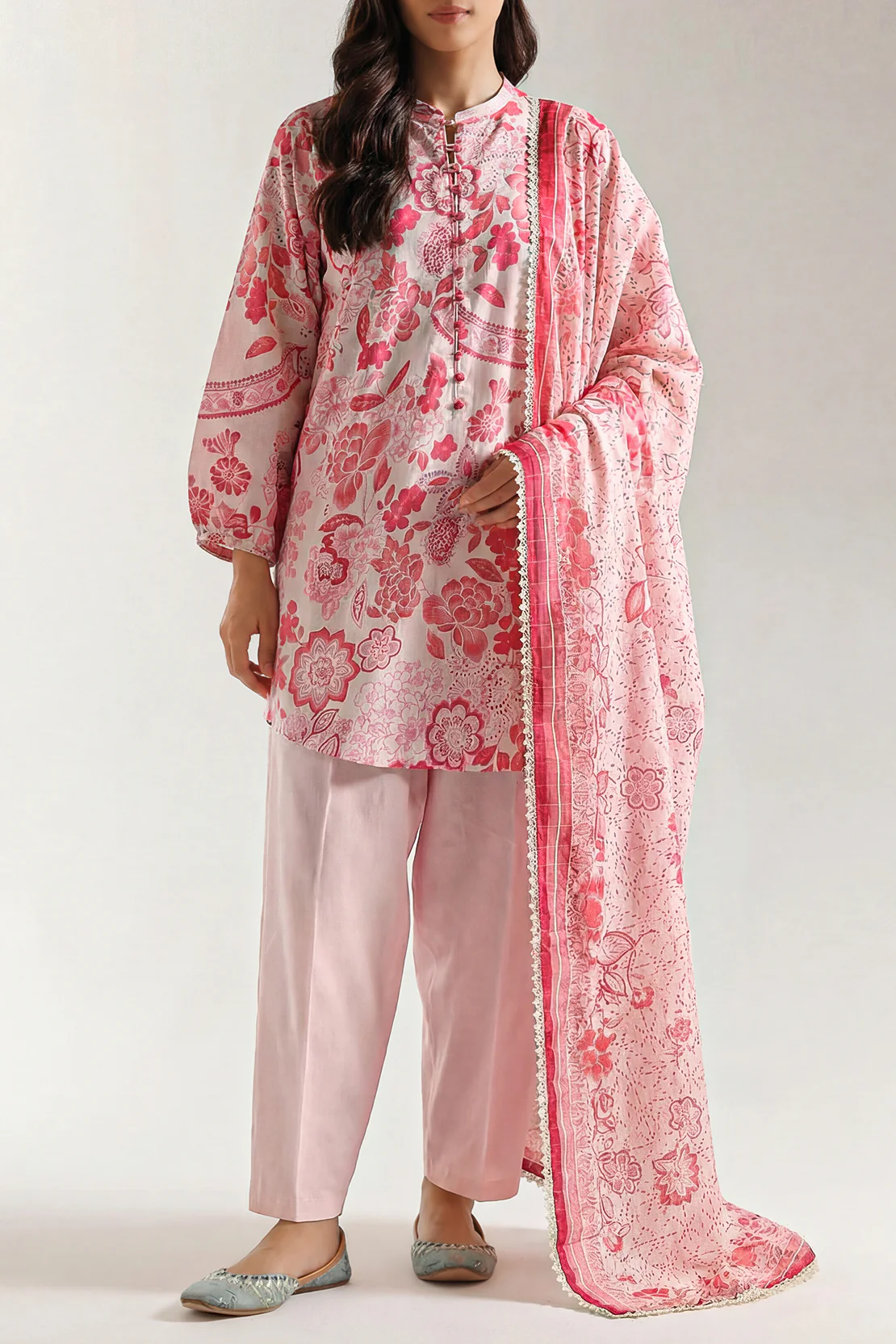 Unstitched Printed Lawn 3 Piece
