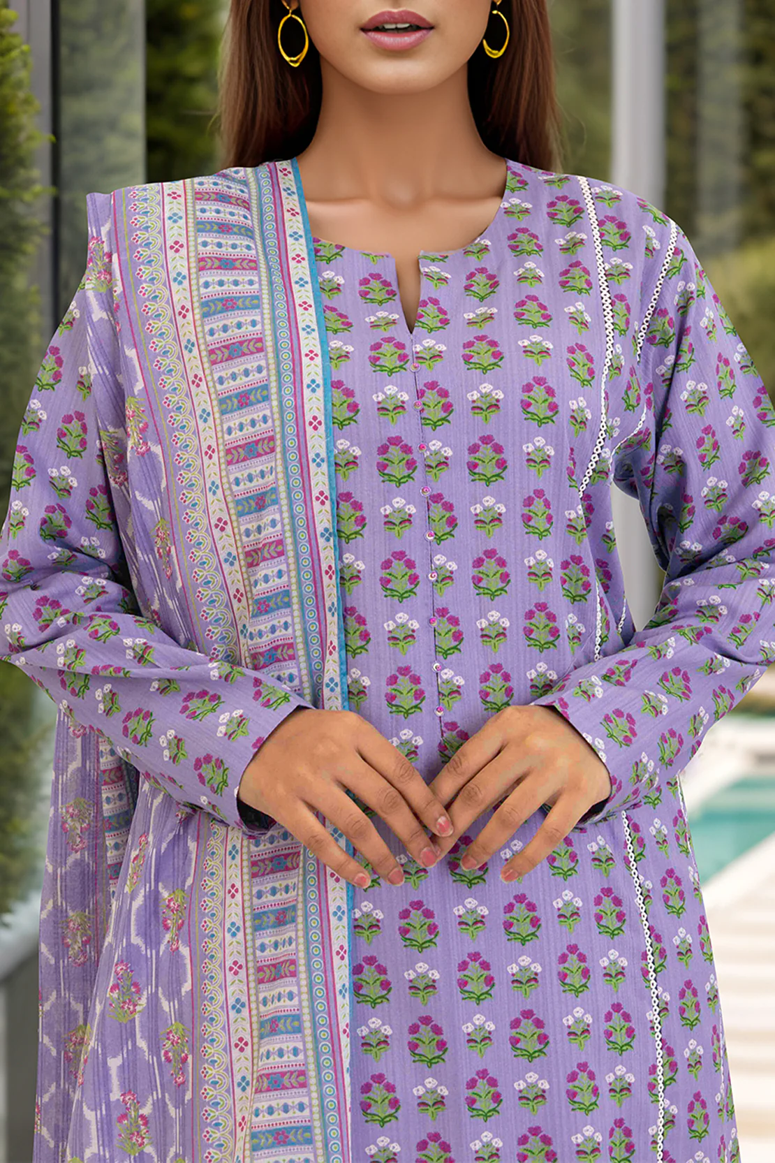 Unstitched Printed Lawn 3 Piece - Image 3