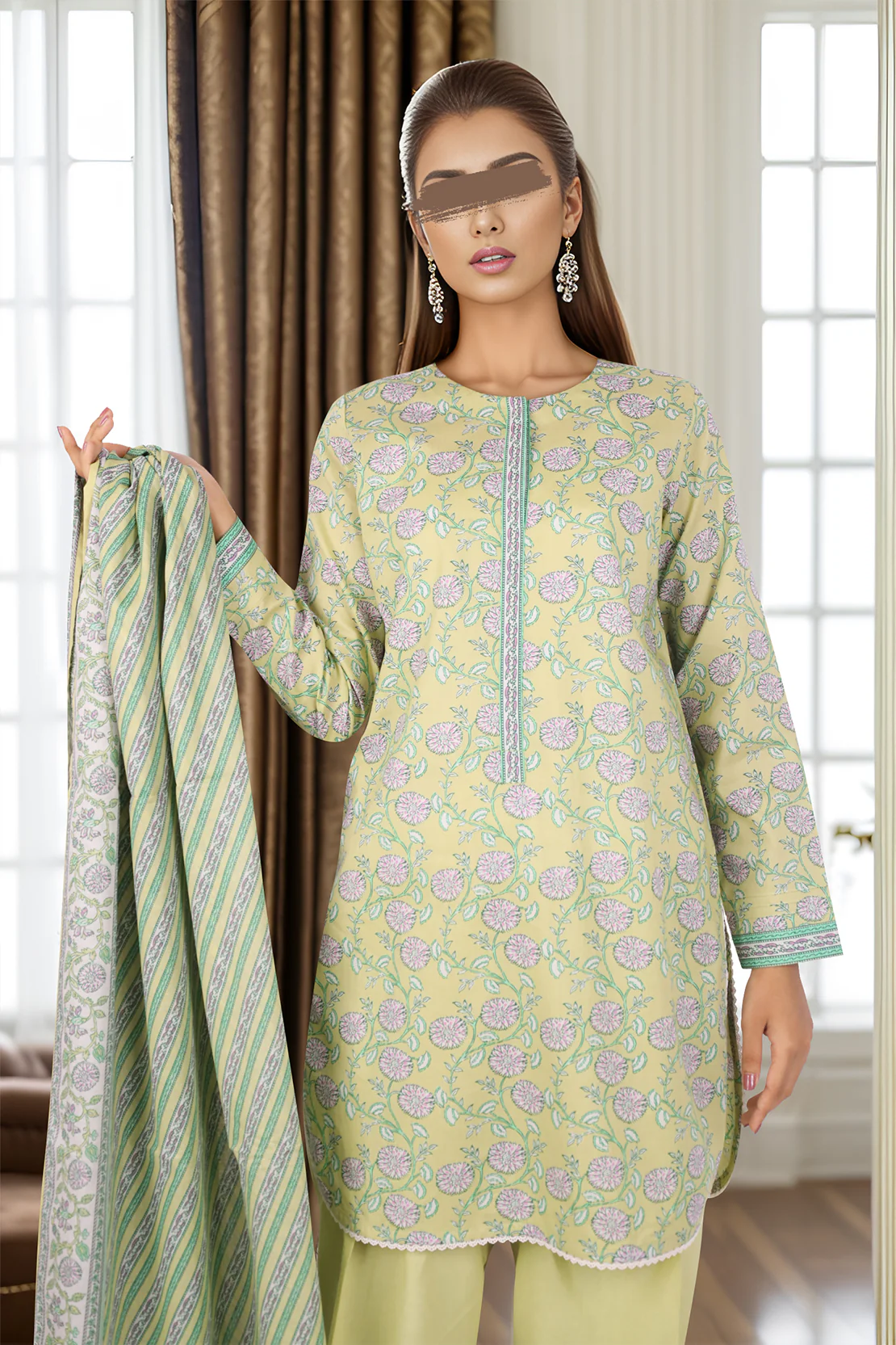 Unstitched Printed Lawn 3 Piece - Image 3