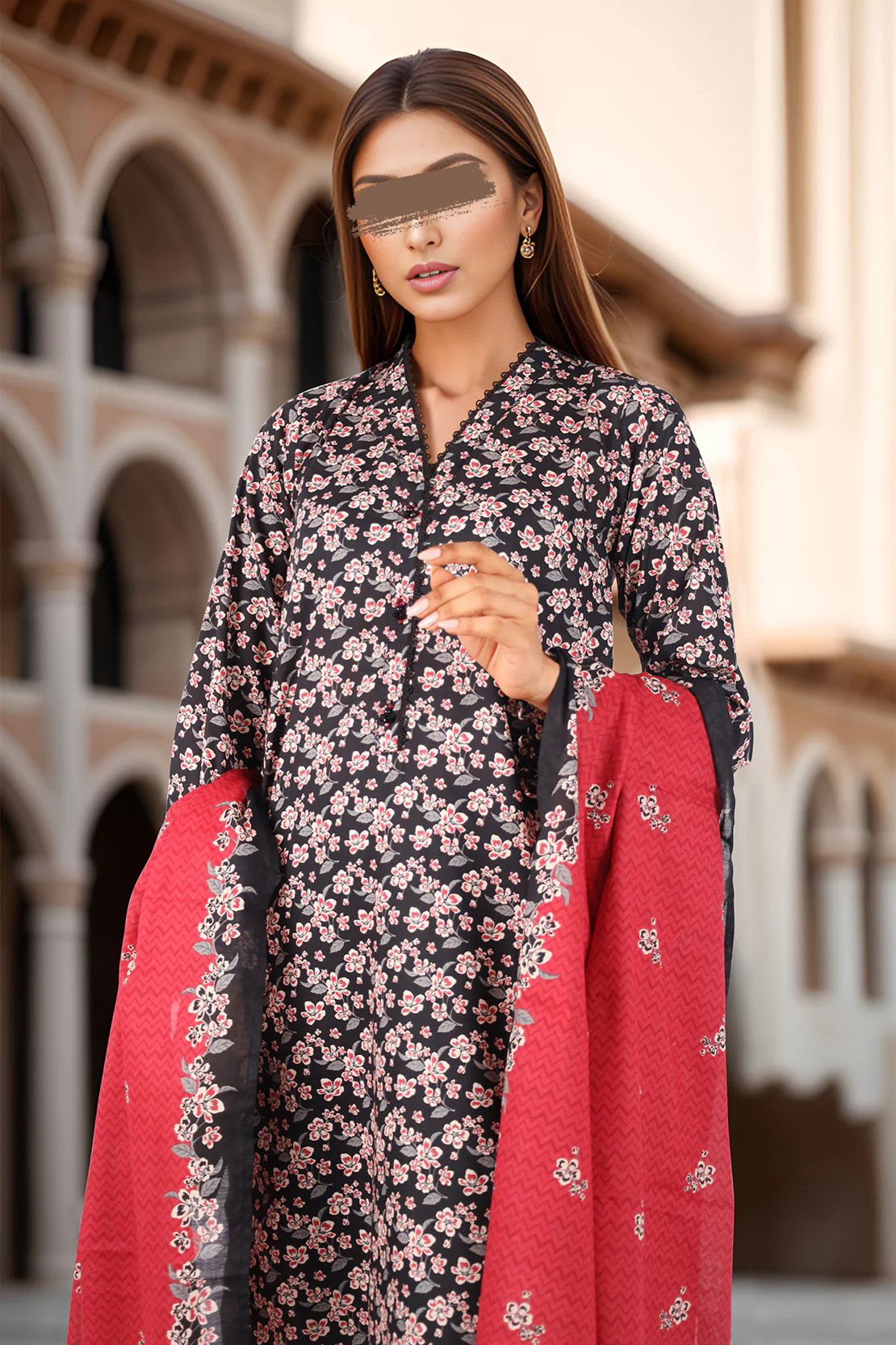Unstitched Printed Lawn 3 Piece - Image 2