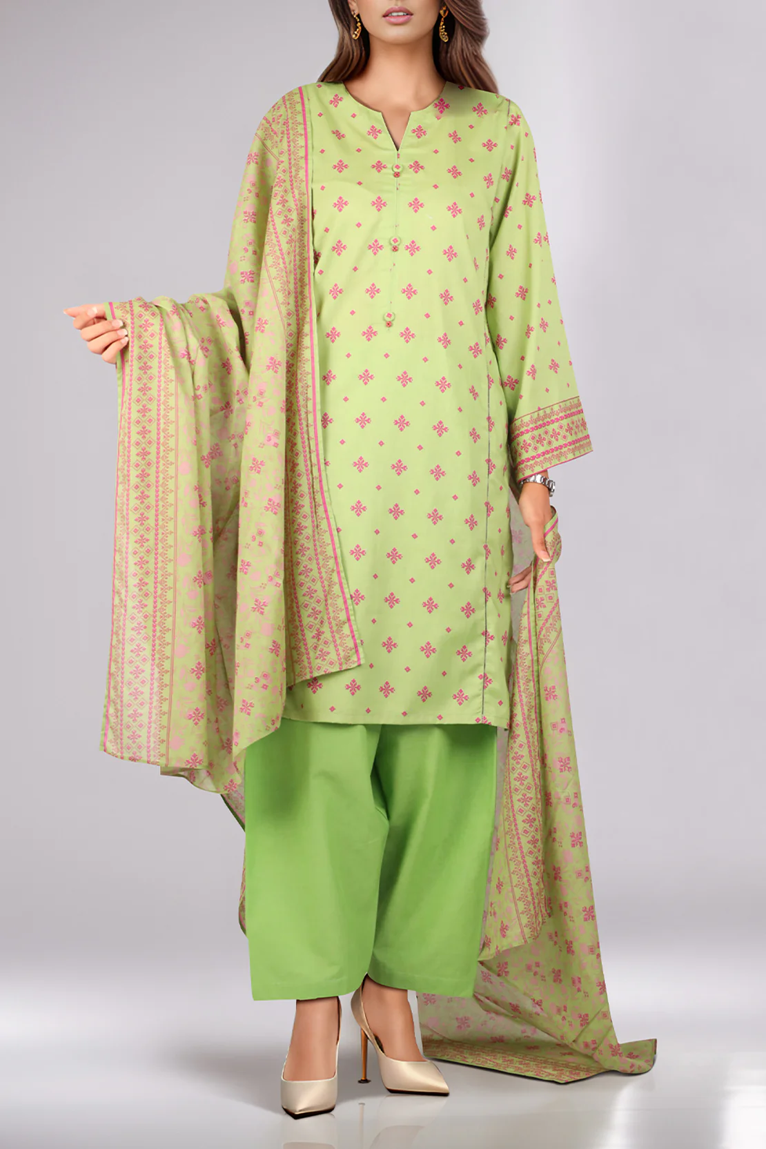 Unstitched Printed Lawn 3 Piece - Image 3