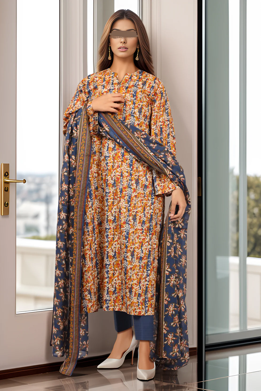Unstitched Printed Lawn 3 Piece - Image 3