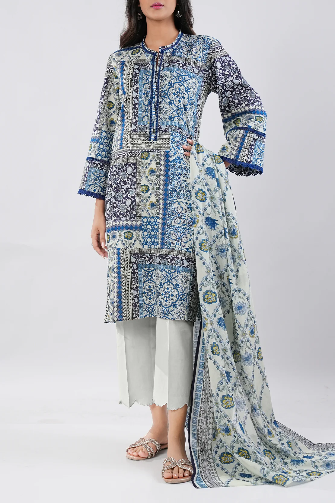 Unstitched Printed Lawn 3 Piece - Image 2