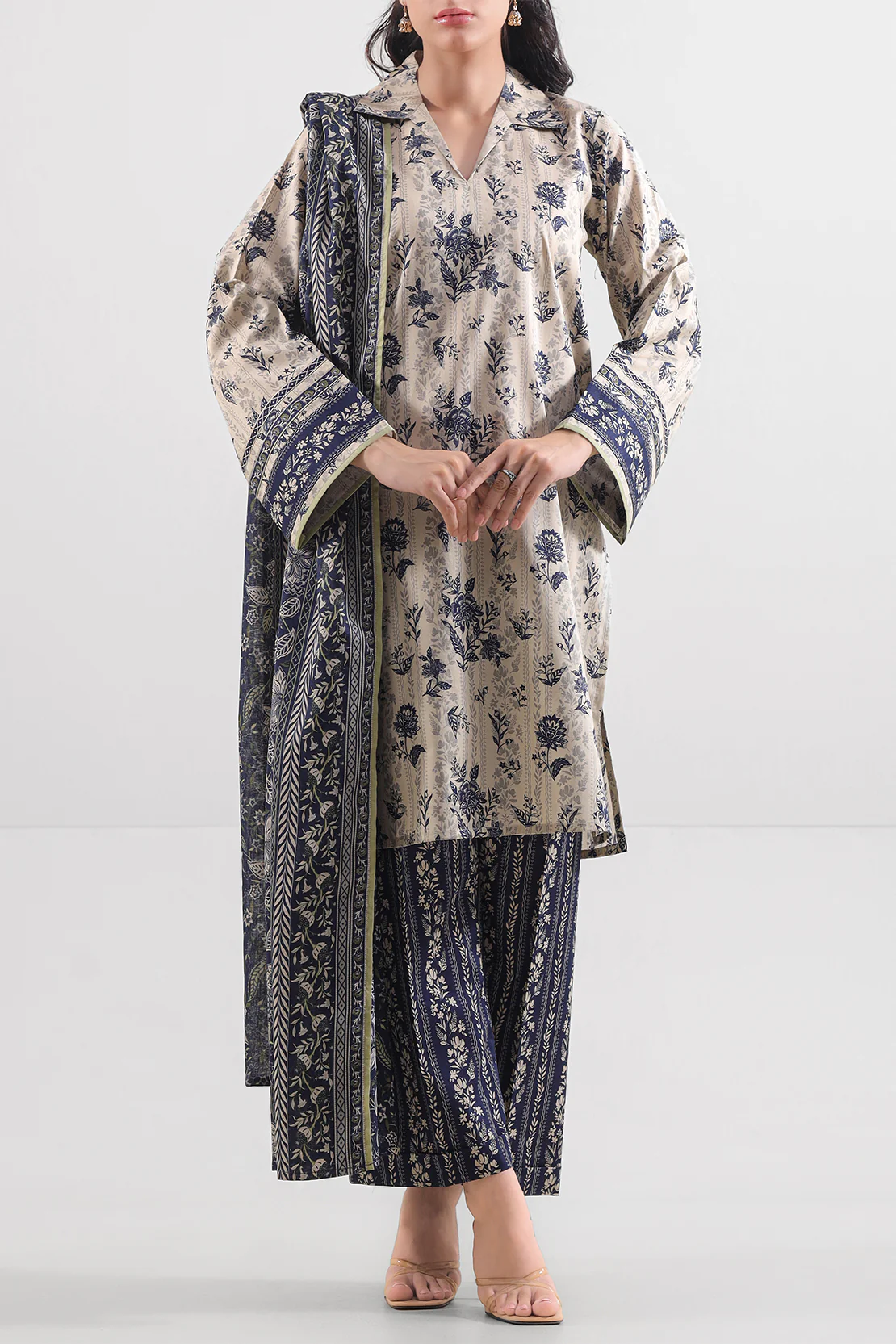Unstitched Printed Lawn 3 Piece