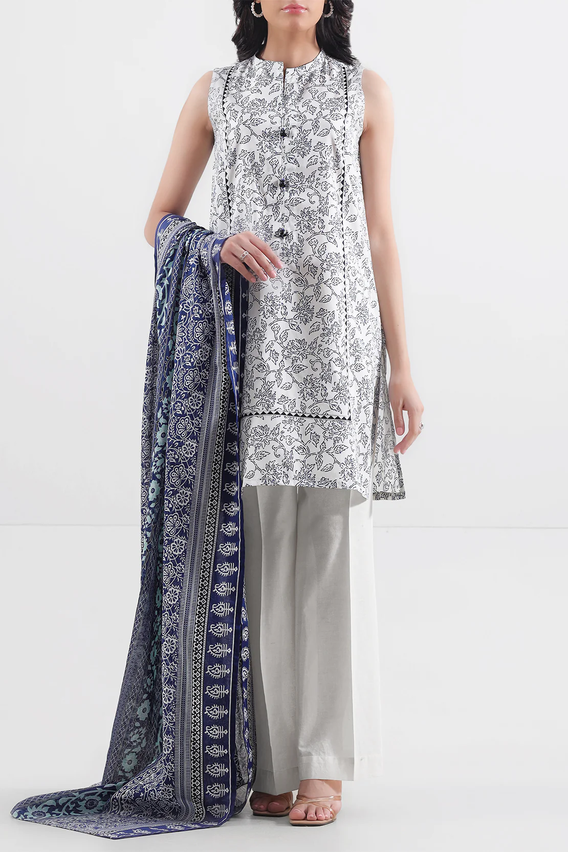Unstitched Printed Lawn 3 Piece