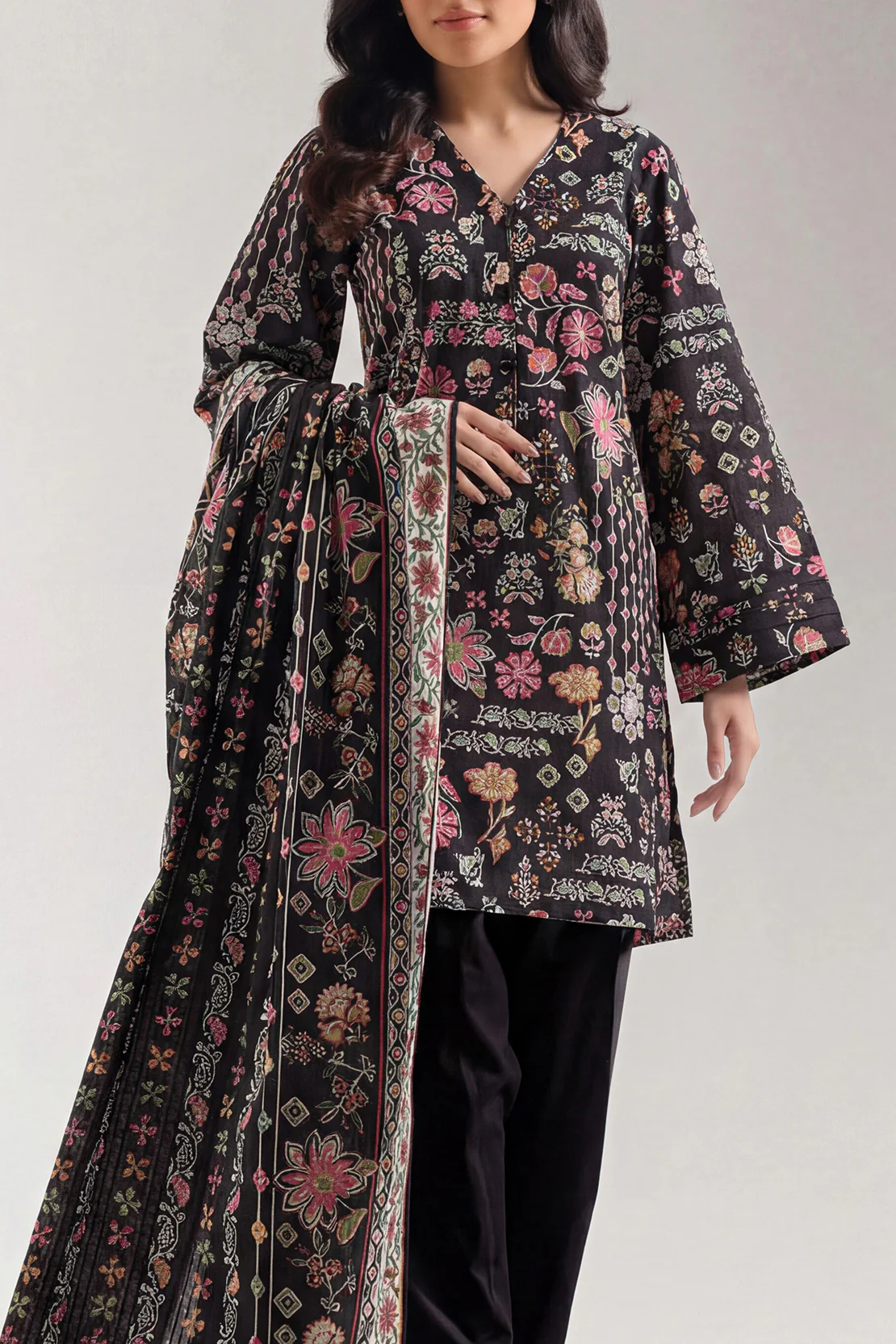 Unstitched Printed Lawn 3 Piece