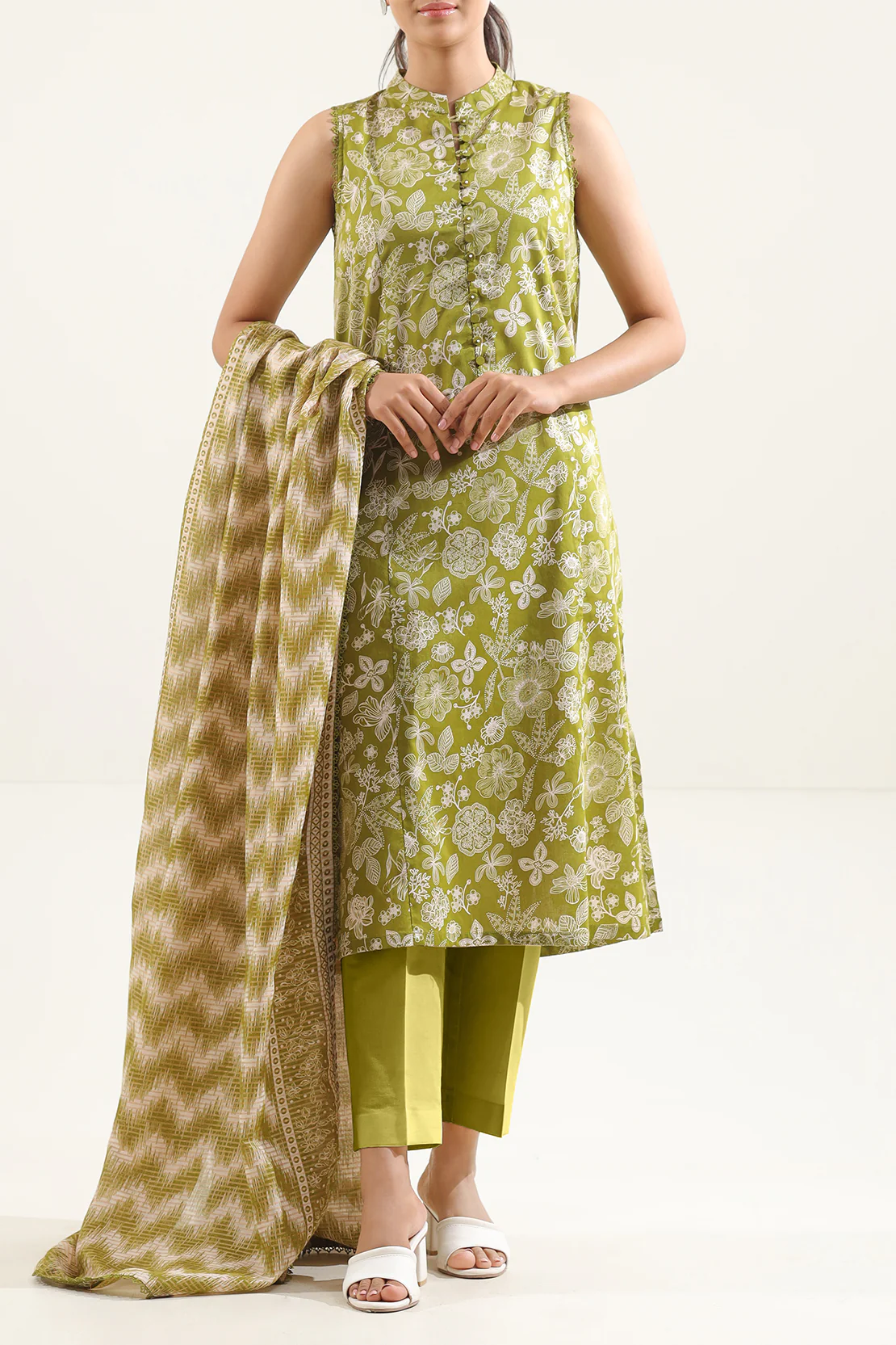 Unstitched Printed Lawn 3 Piece