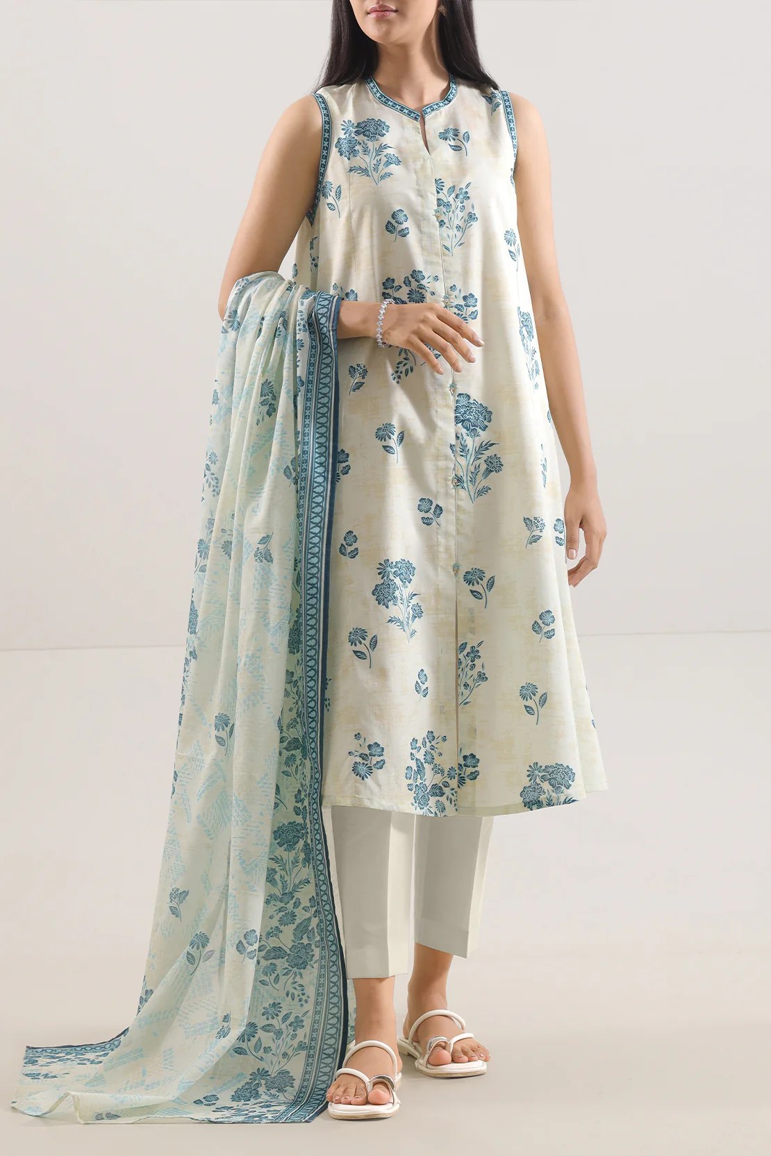 Unstitched Printed Lawn 3 Piece